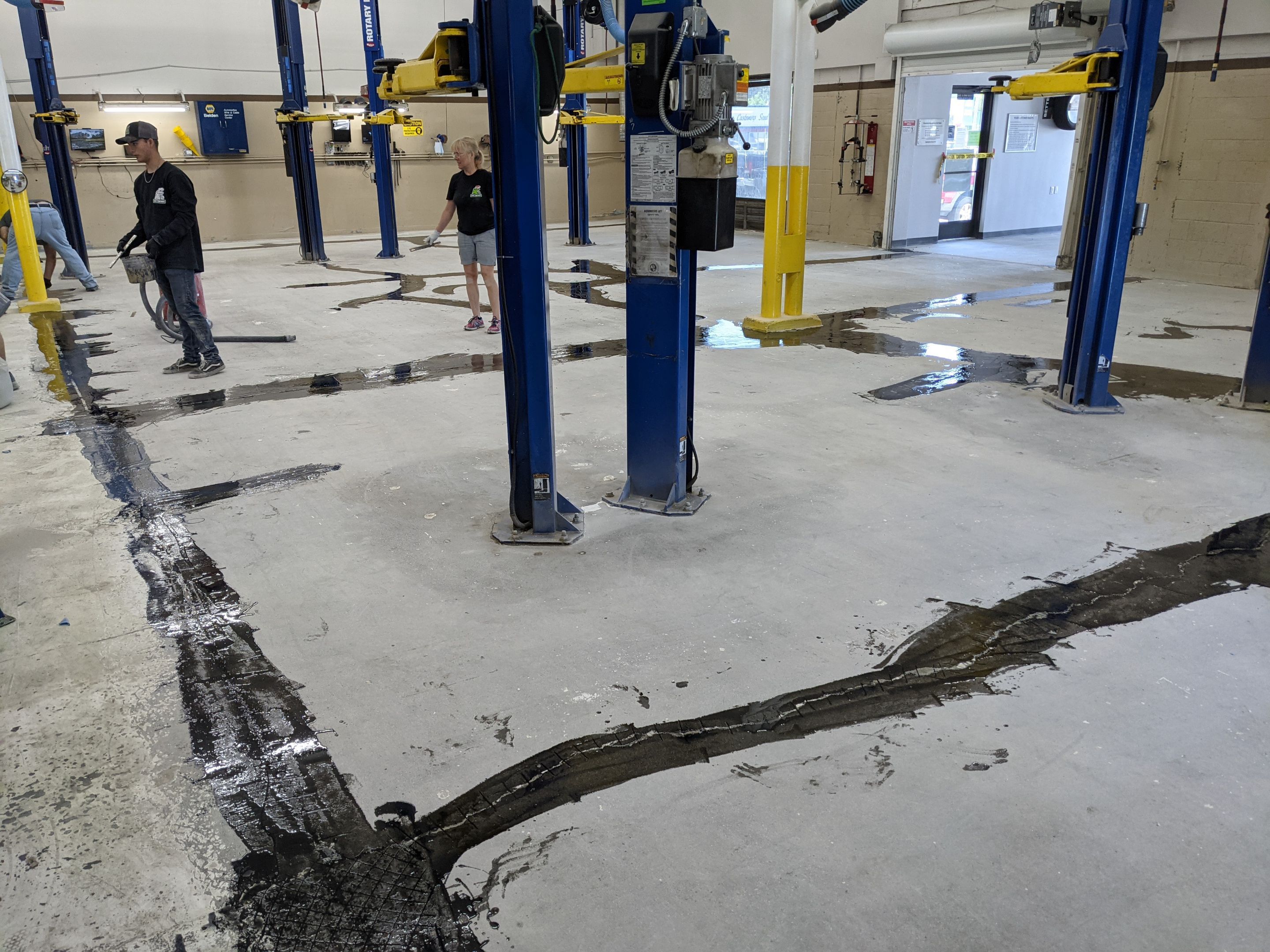 Commercial Floor Transformation using Penntek Shop Floor System by Croc Coatings, LLC
