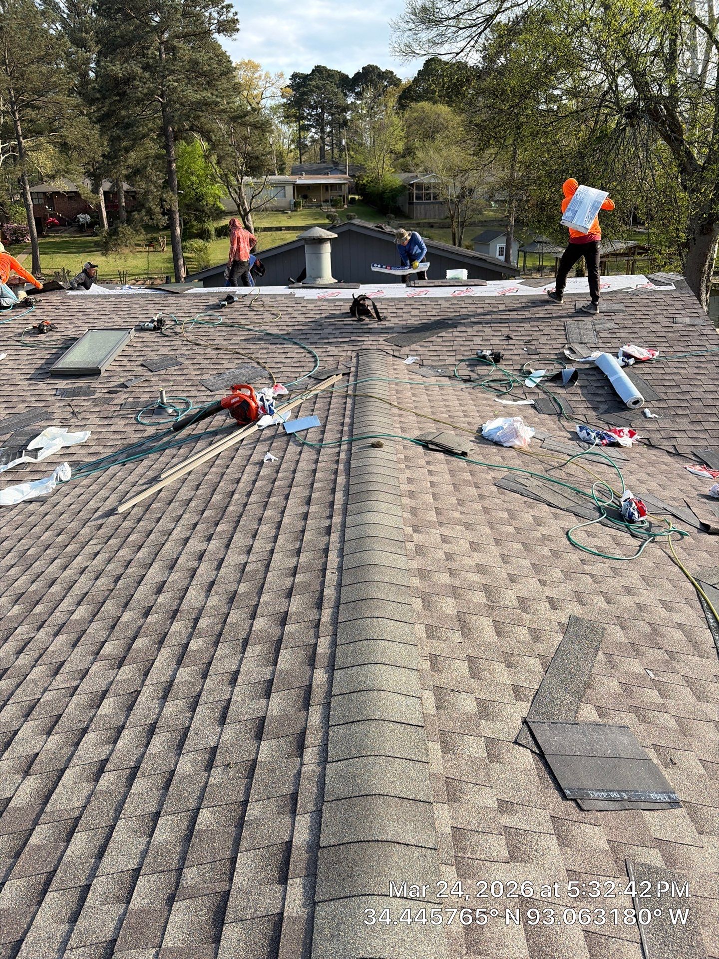 Complete Residential Roof Replacement and GAF Shingle Installation in Hot Springs by Temple Roofing and Exteriors