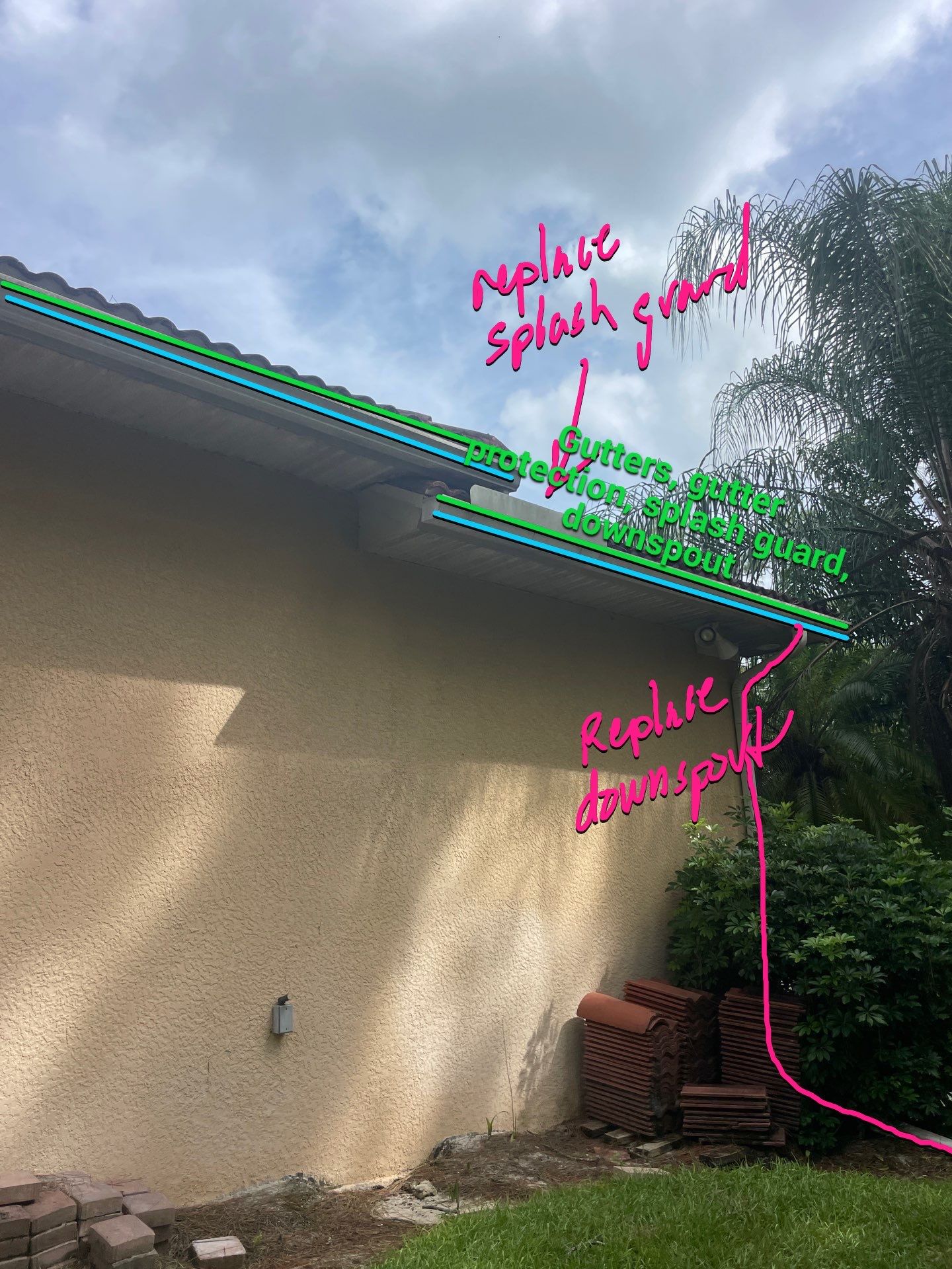 New Splash Guards and 6-Inch seamless Gutters in Naples FL by Gutter Professors
