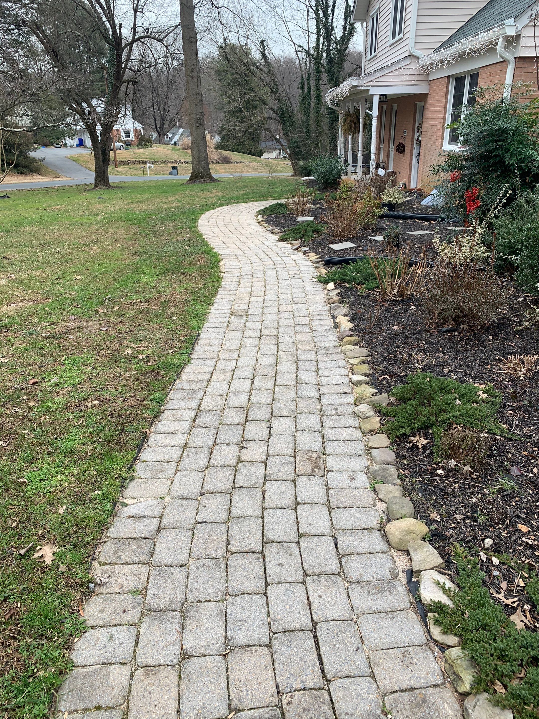 Front Walkway Remodel using Techo-Bloc Pavers by The Smet Companies, LLC