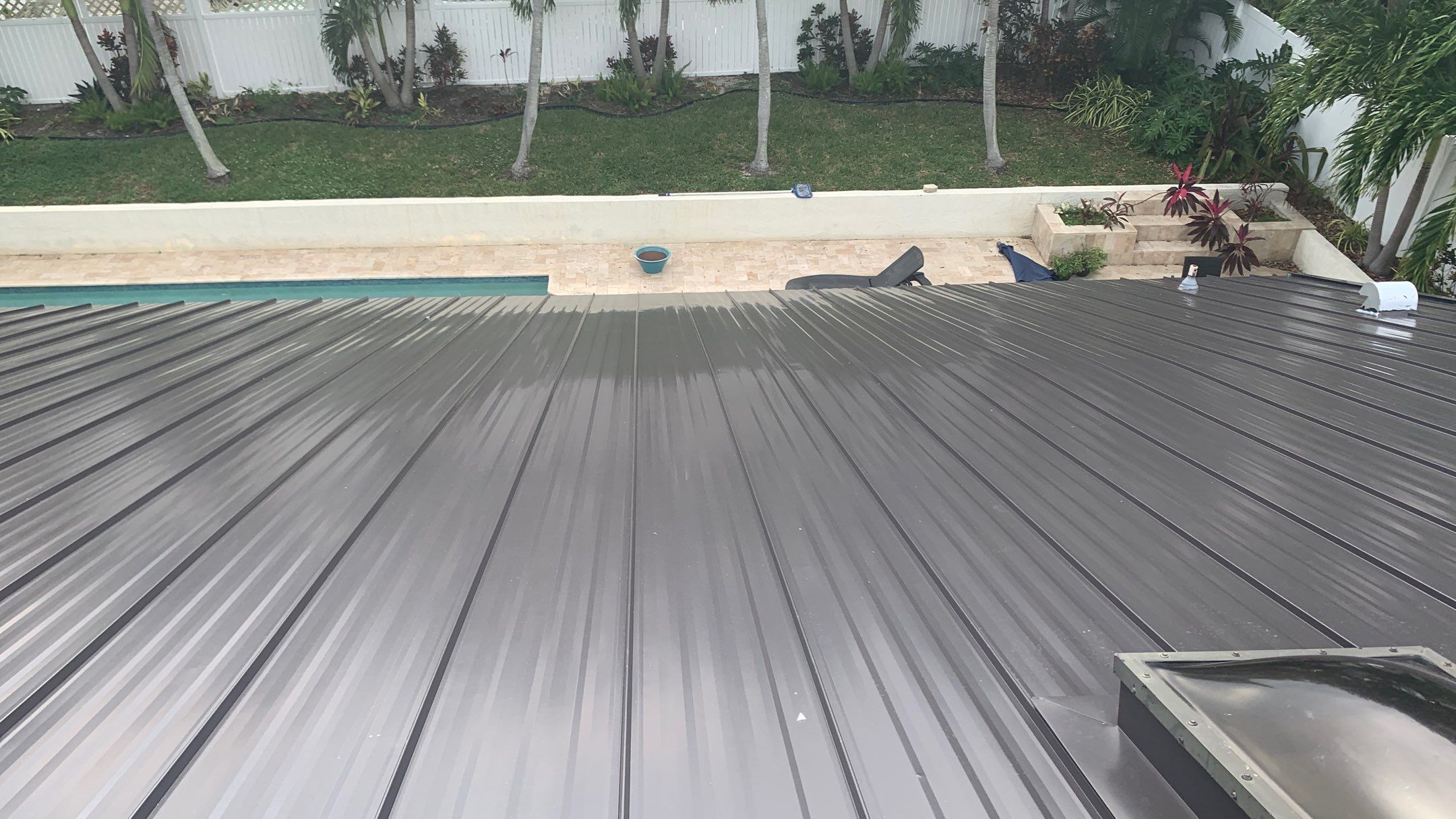 Residential Roofing Installation using 1" Nail strip metal roof by BLUES BROTHERS ROOFING