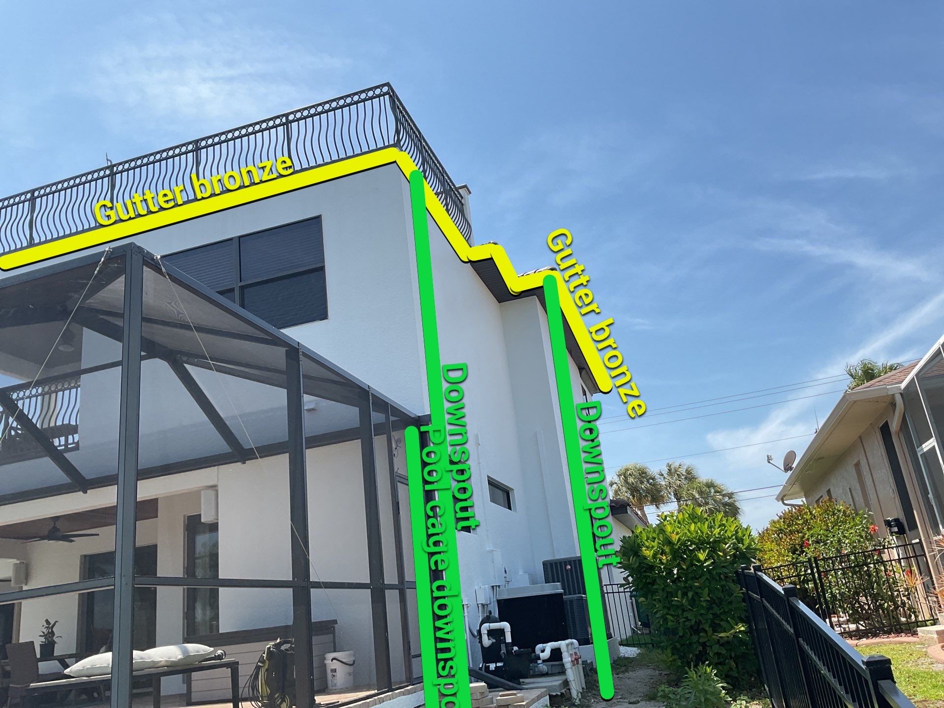 Stylish seamless gutters in Cape Coral FL by Gutter Professors