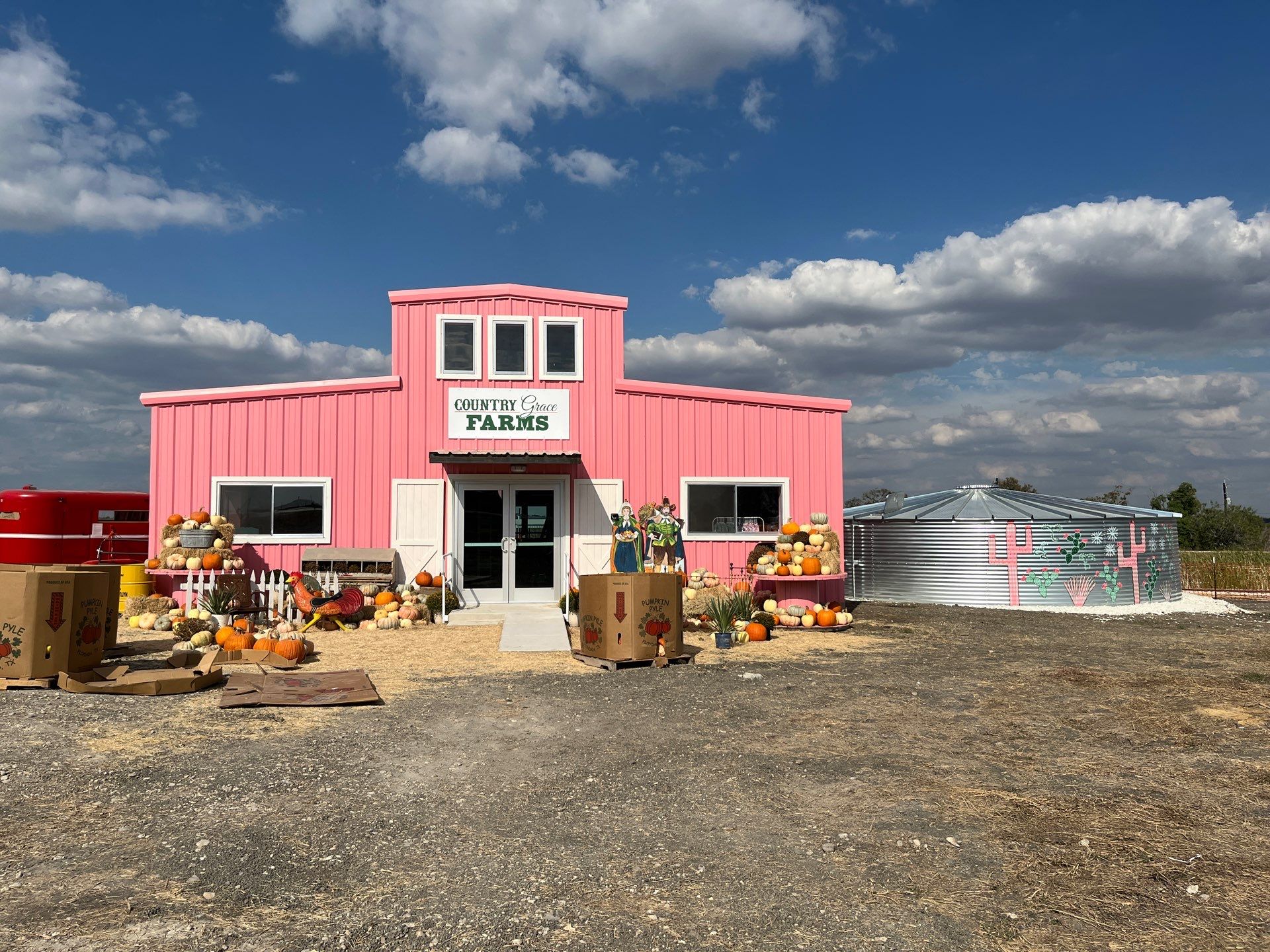 46.4k Commercial Fire Tank-10 degree silo roof with bottle cap topper by Hill Country Rain Water