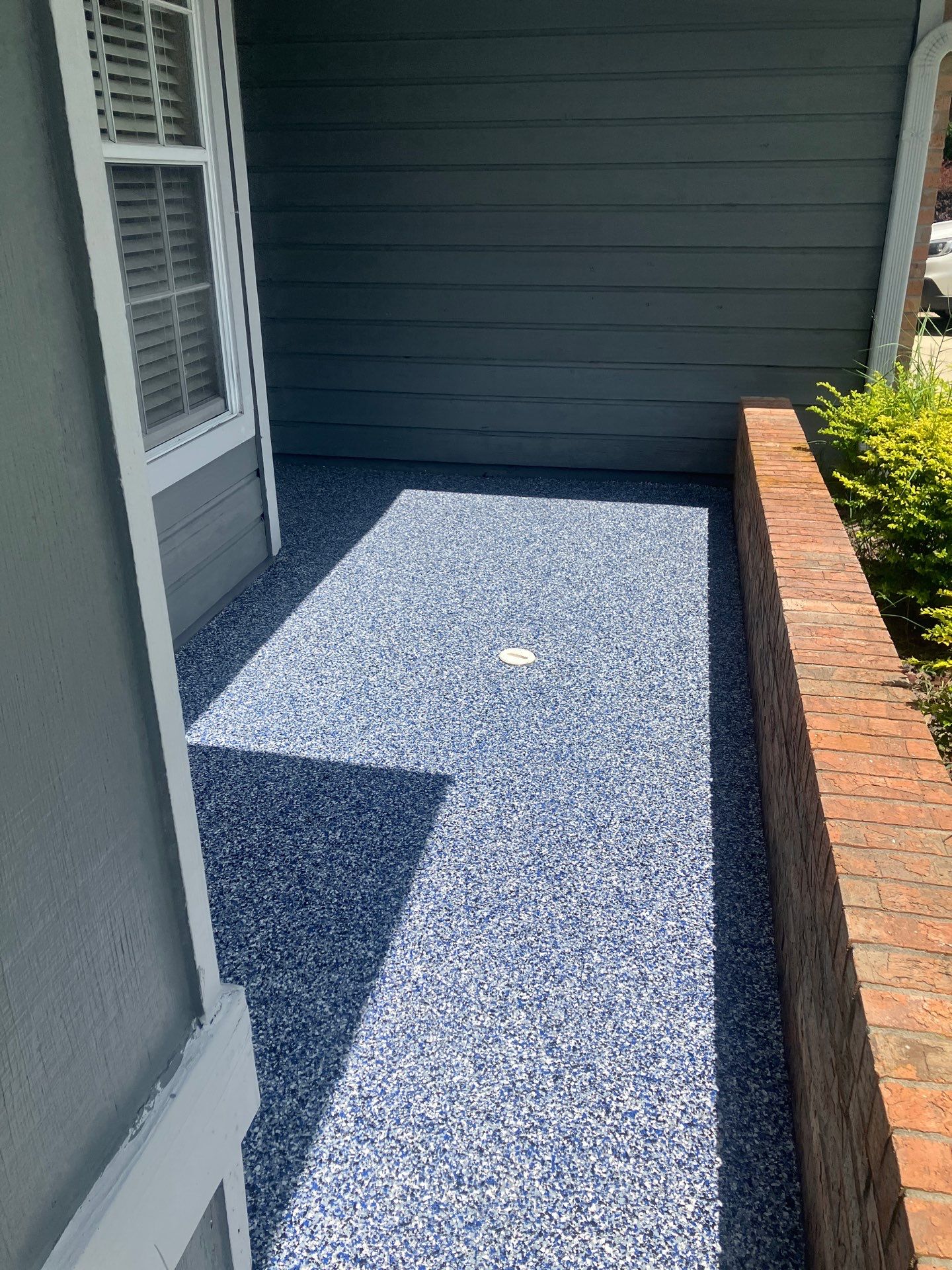 Front Entrance and Garage Makeover in Denim by Cross Creek Concrete Coatings