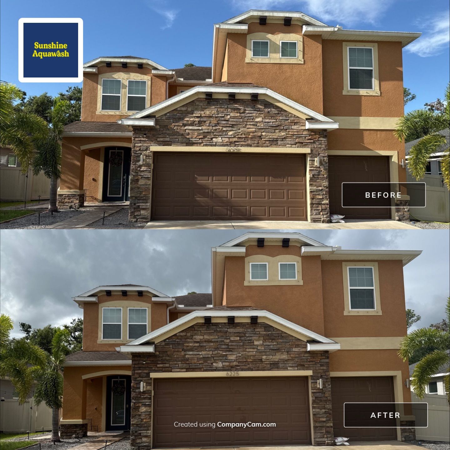 Full Exterior Cleaning – Two-Story House, Gutters, and Fence in Old Mill Preserve, Palmetto, FL by Sunshine AquaWash