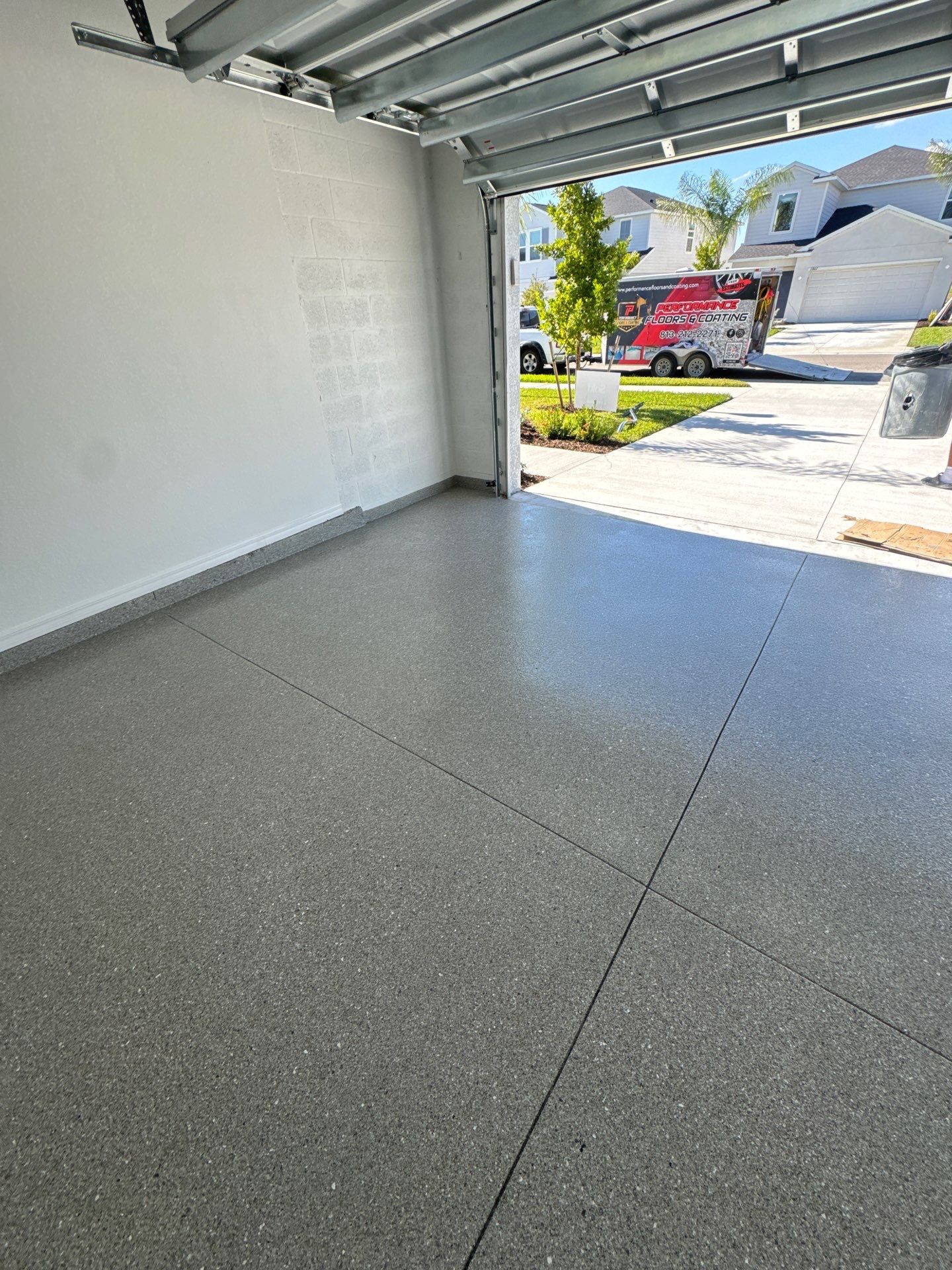 Artisanal Garage Finish: Multi-Toned 'Hybrid' Flake System by Performance Floors & Coating