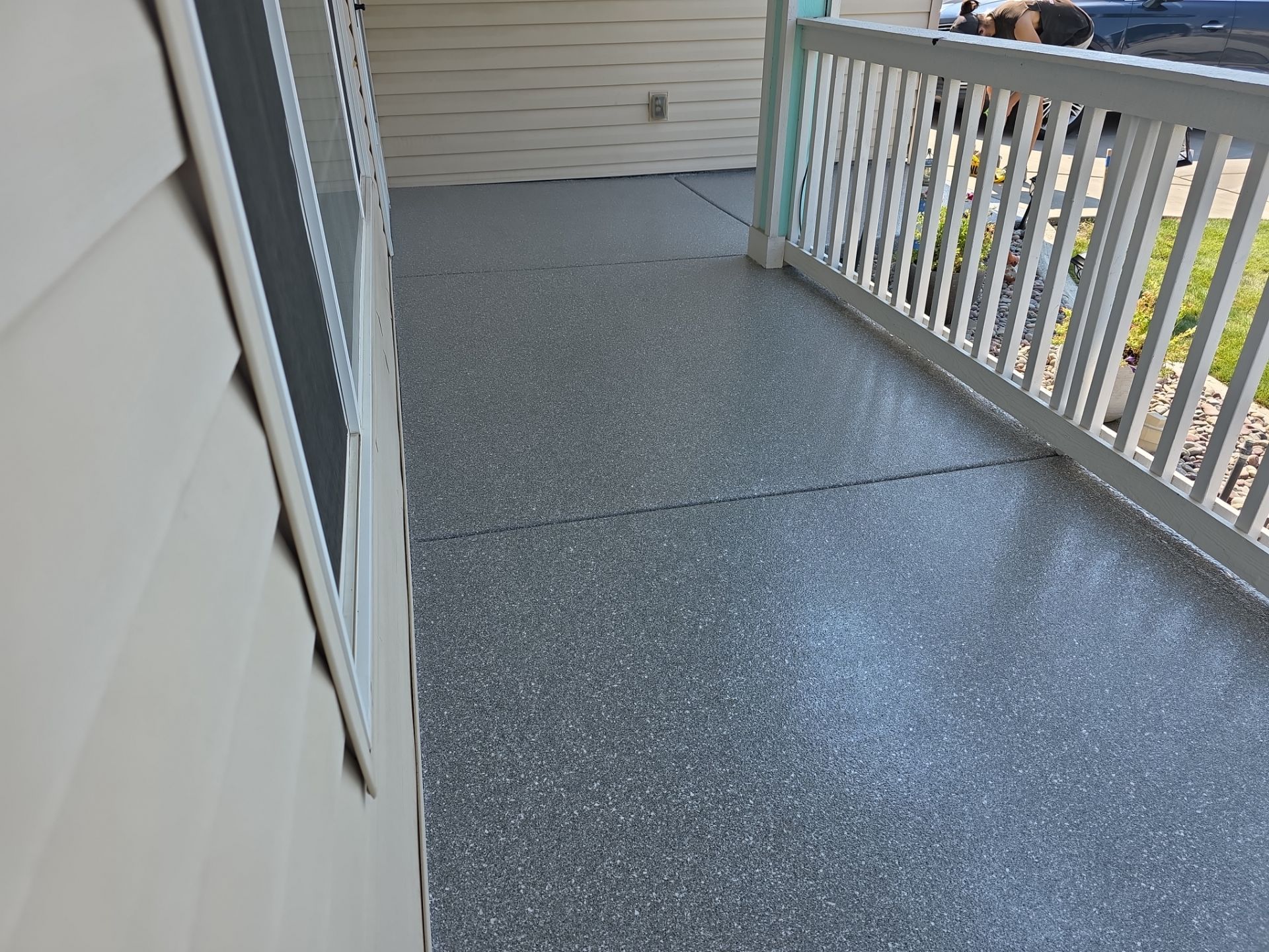 Patio Transformation using Turquoise Hybrid by Croc Coatings, LLC