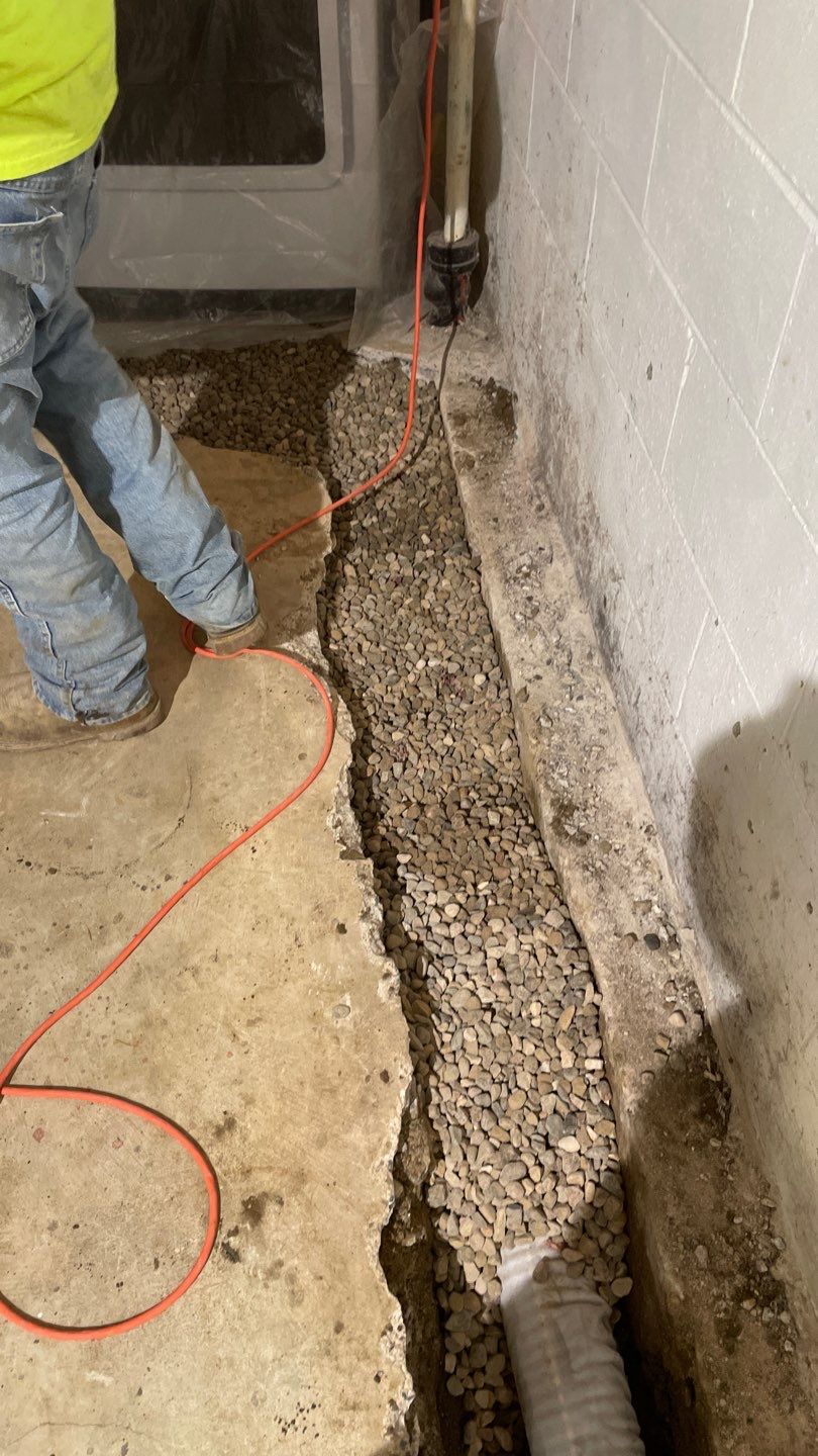 Drain tile & a sump pump for Ruth by Waterproofing Northeast
