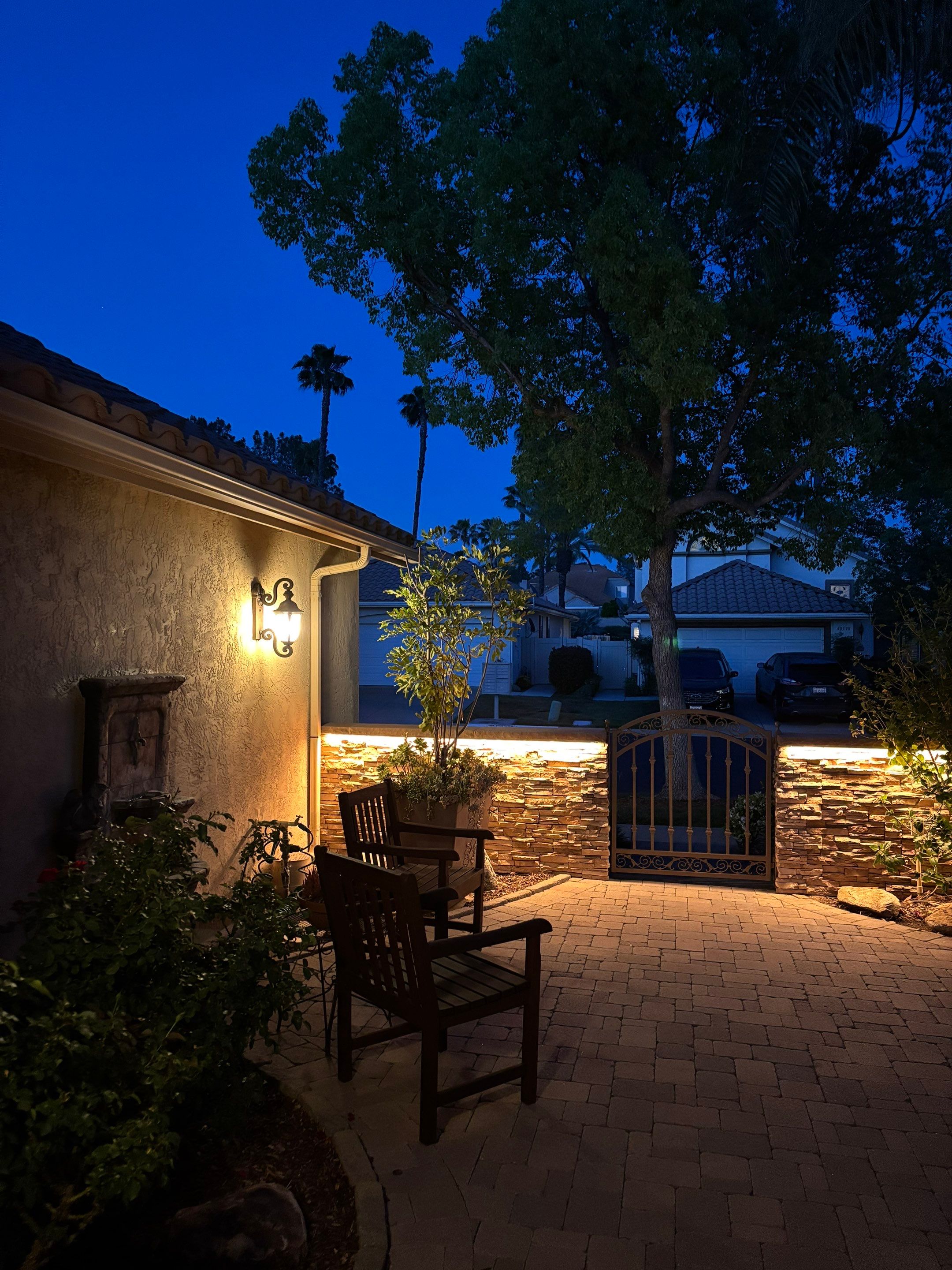 Smart LED Lighting and Custom Outdoor Living Space in Murrieta by Outdoor Lights + Shades