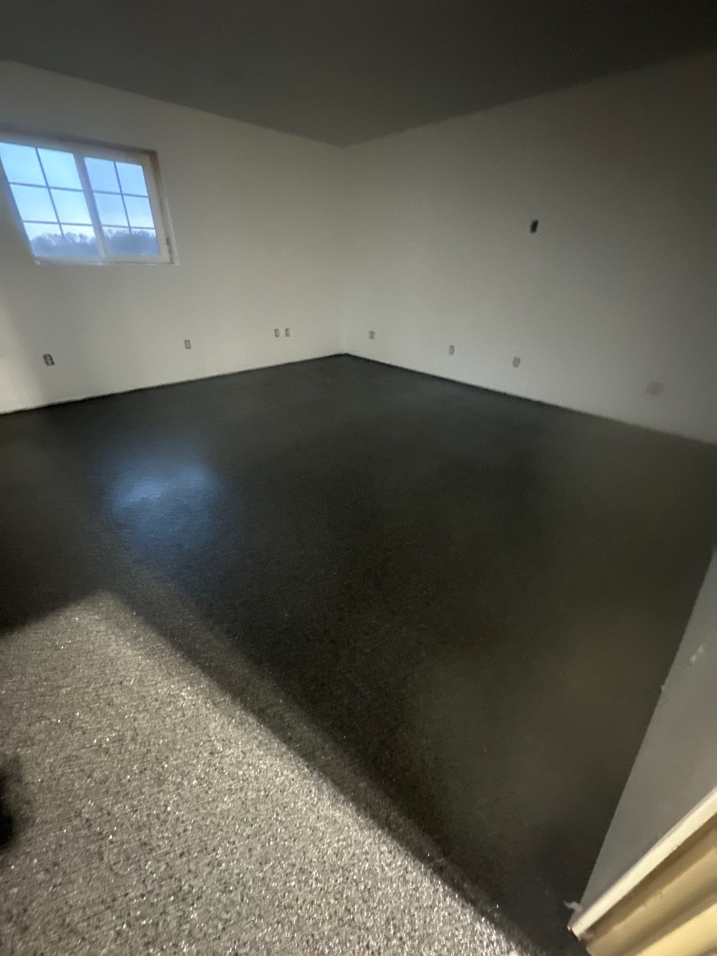 Barndominium Flake Coating using Polyaspartic by Revival Concrete Coatings