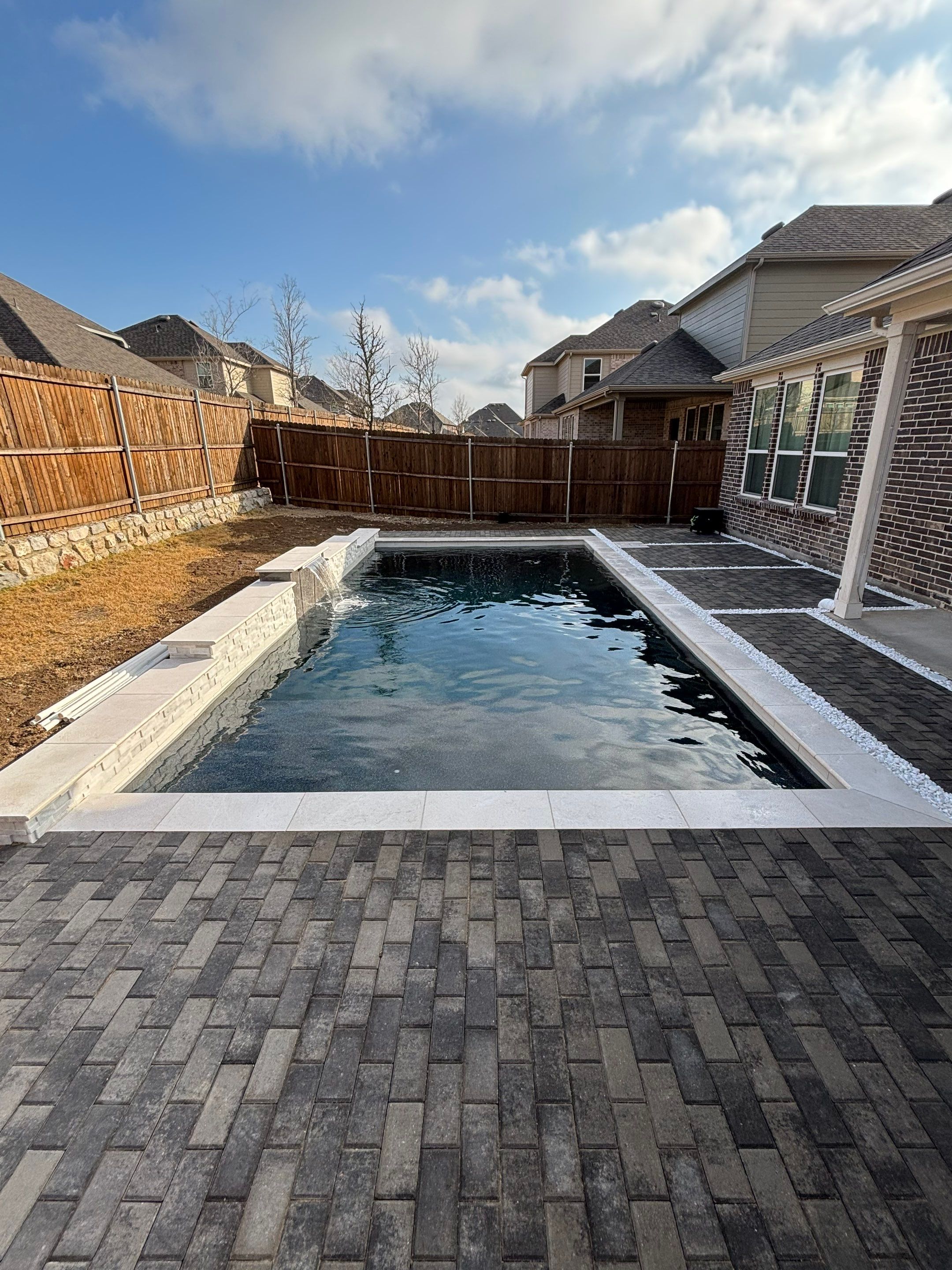 Geometric Pool with Pavers by Pinnacle Pools and Spas - DFW