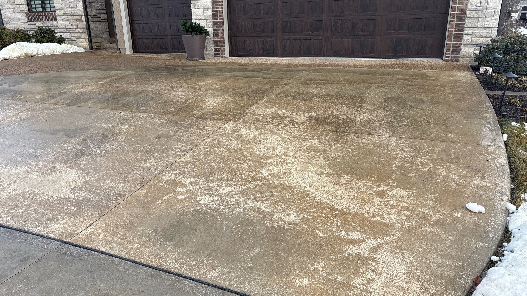 Two-Tone Driveway Resurface - Olathe, KS by Big Red Decorative Concrete, LLC