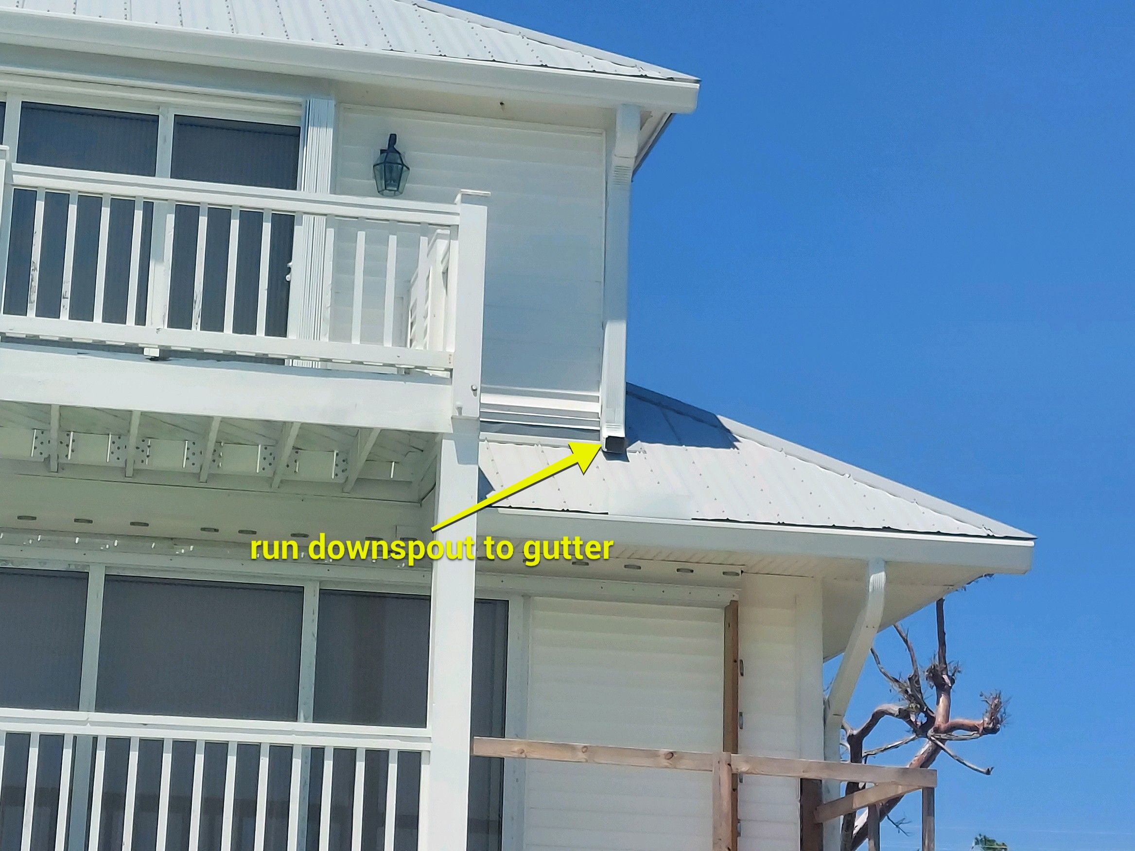 Downspout Installation using Downspout Extension in Sanibel FL by Gutter Professors