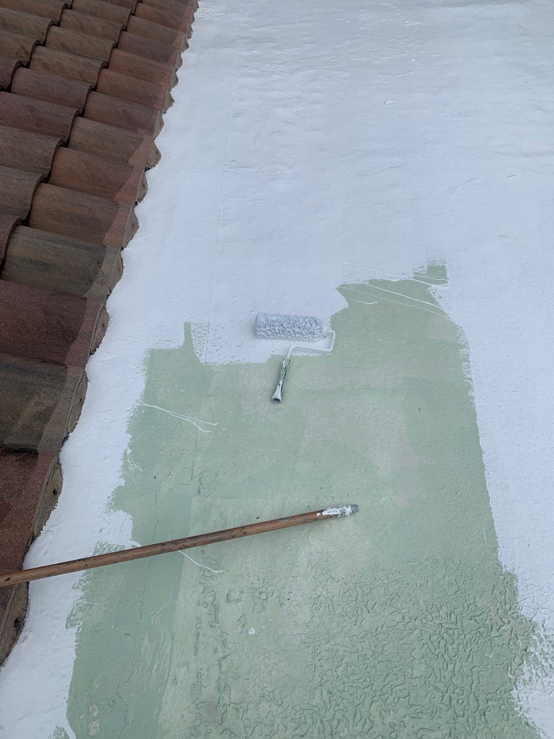 100% Silicone Roof Coating Repair using Tropical #924 Silicone Roof Coating by Morton Roofing, Inc.