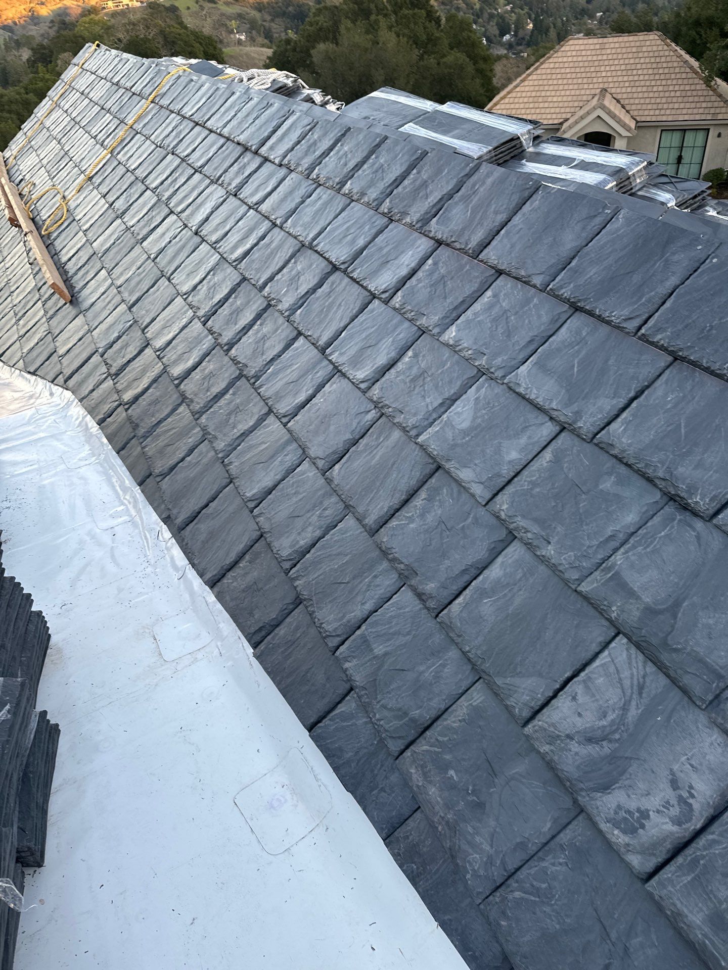 Residential Roofing Installation using Slate by Acker Roofing