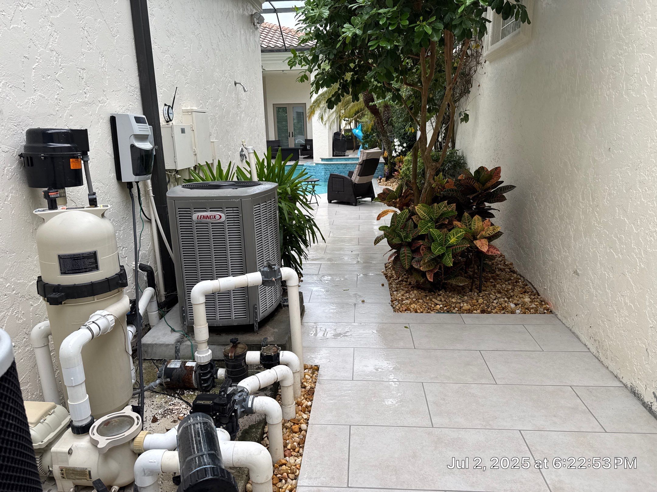 Pool Deck/Landscape/landscape lighting/pool coping/porcelain pavers/Pelican Marsh by Old Town Pavers Llc