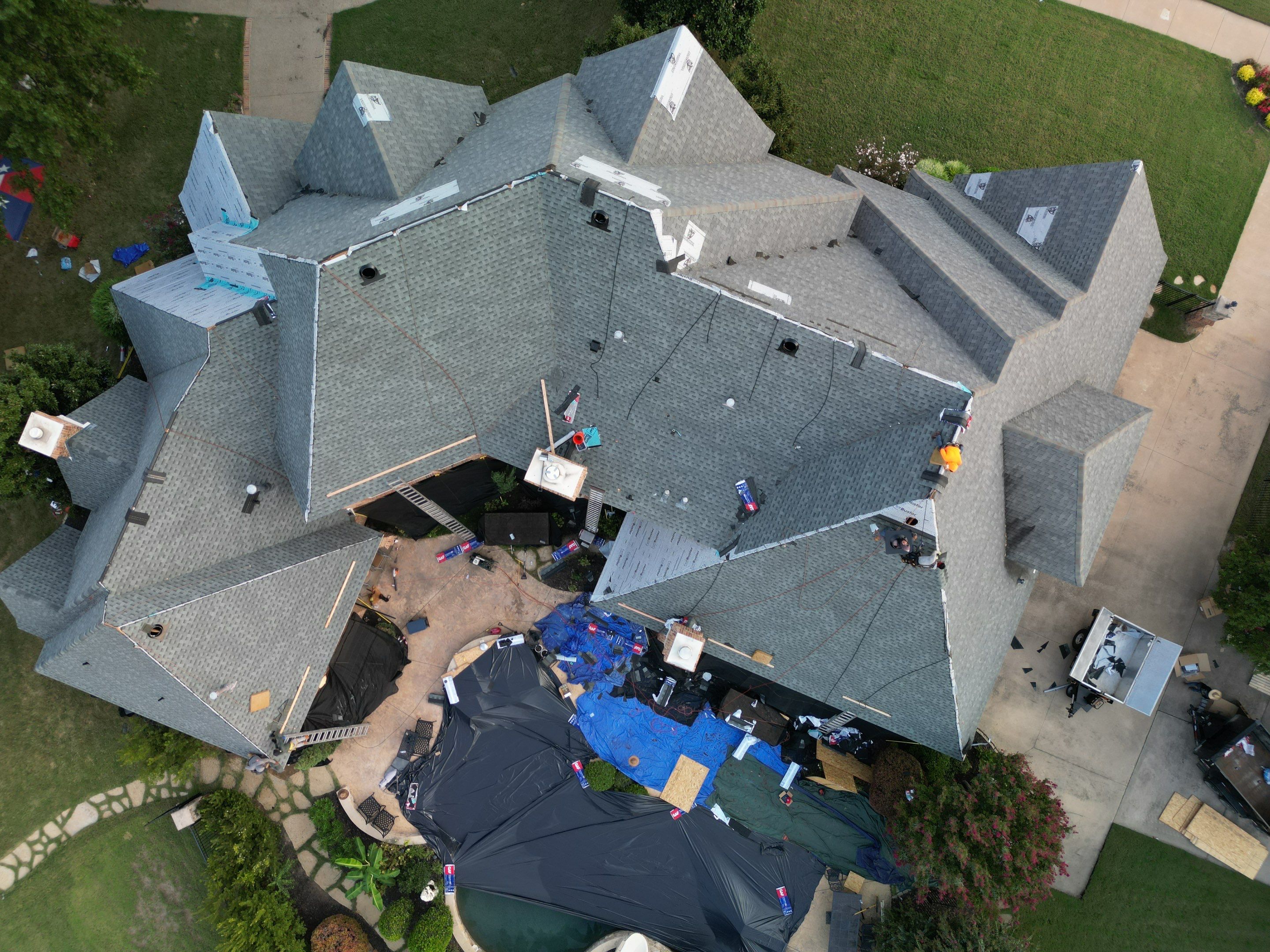 Southlake Texas Estate - Roof, Copper Awning and Gutter Project by First United Roofing & Construction