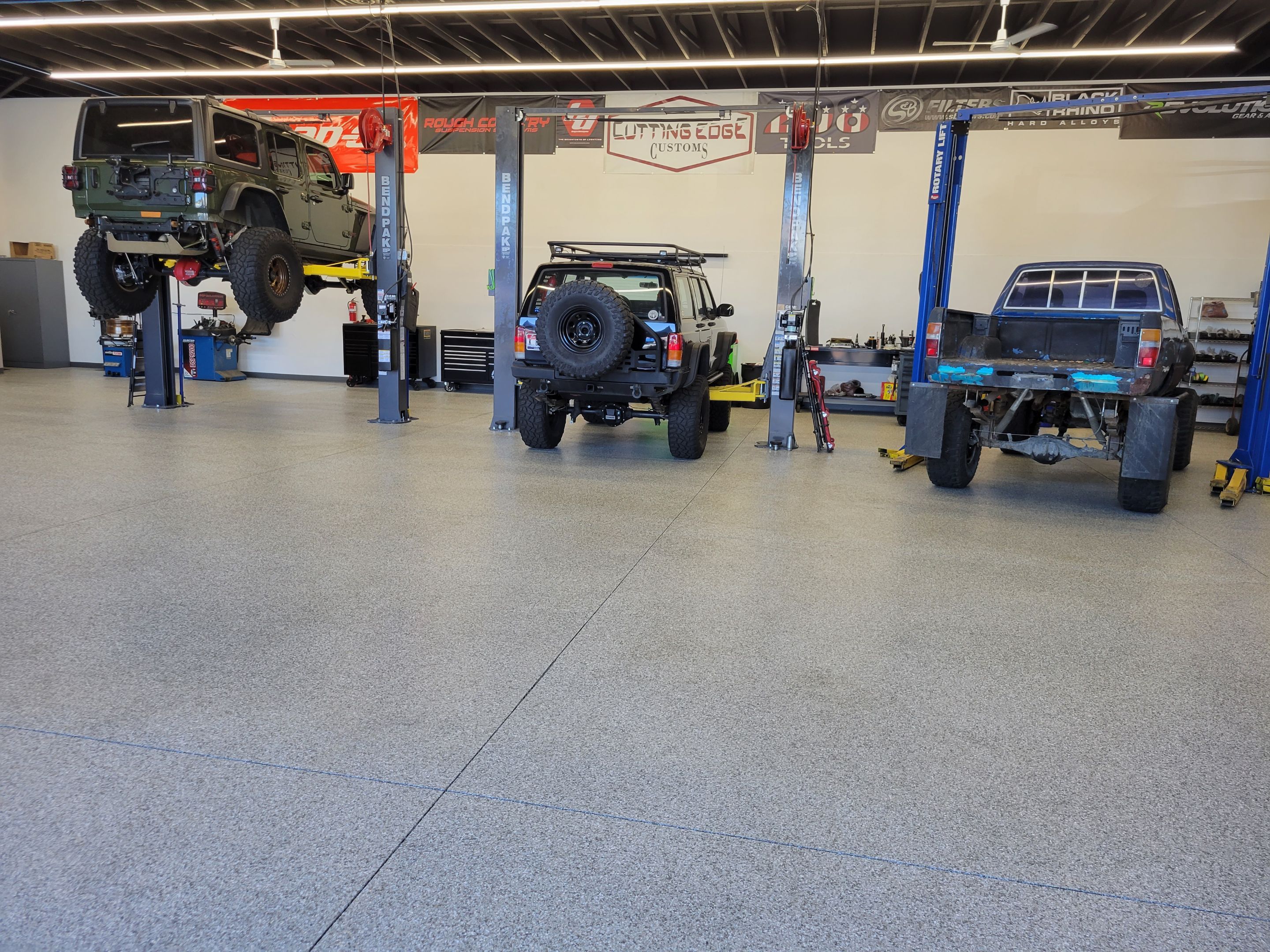 Commercial Floor Transformation using Slate Stone by Croc Coatings, LLC