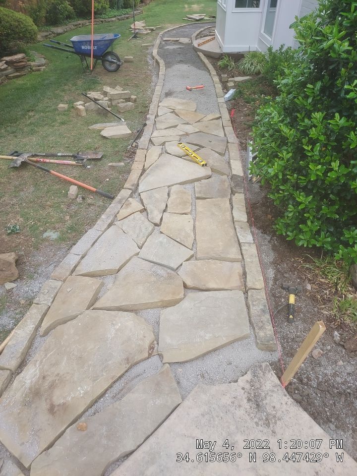 Flagstone walkway using Flagstone  by Clays Services Inc