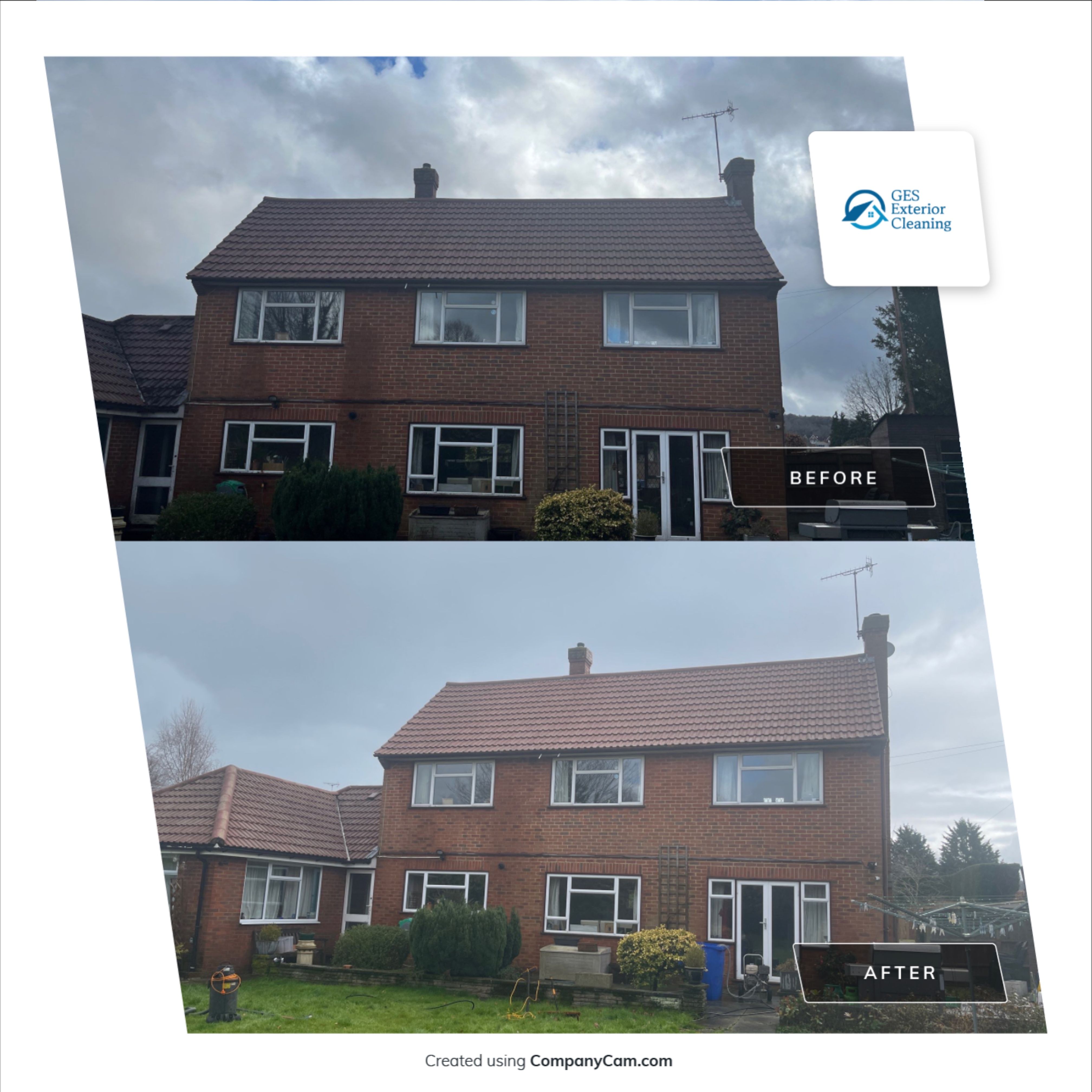 Roof Cleaning and Biocide Treatment using Honda 15lpm Low Pressure Washing Machine by Ges Exterior Cleaning ltd