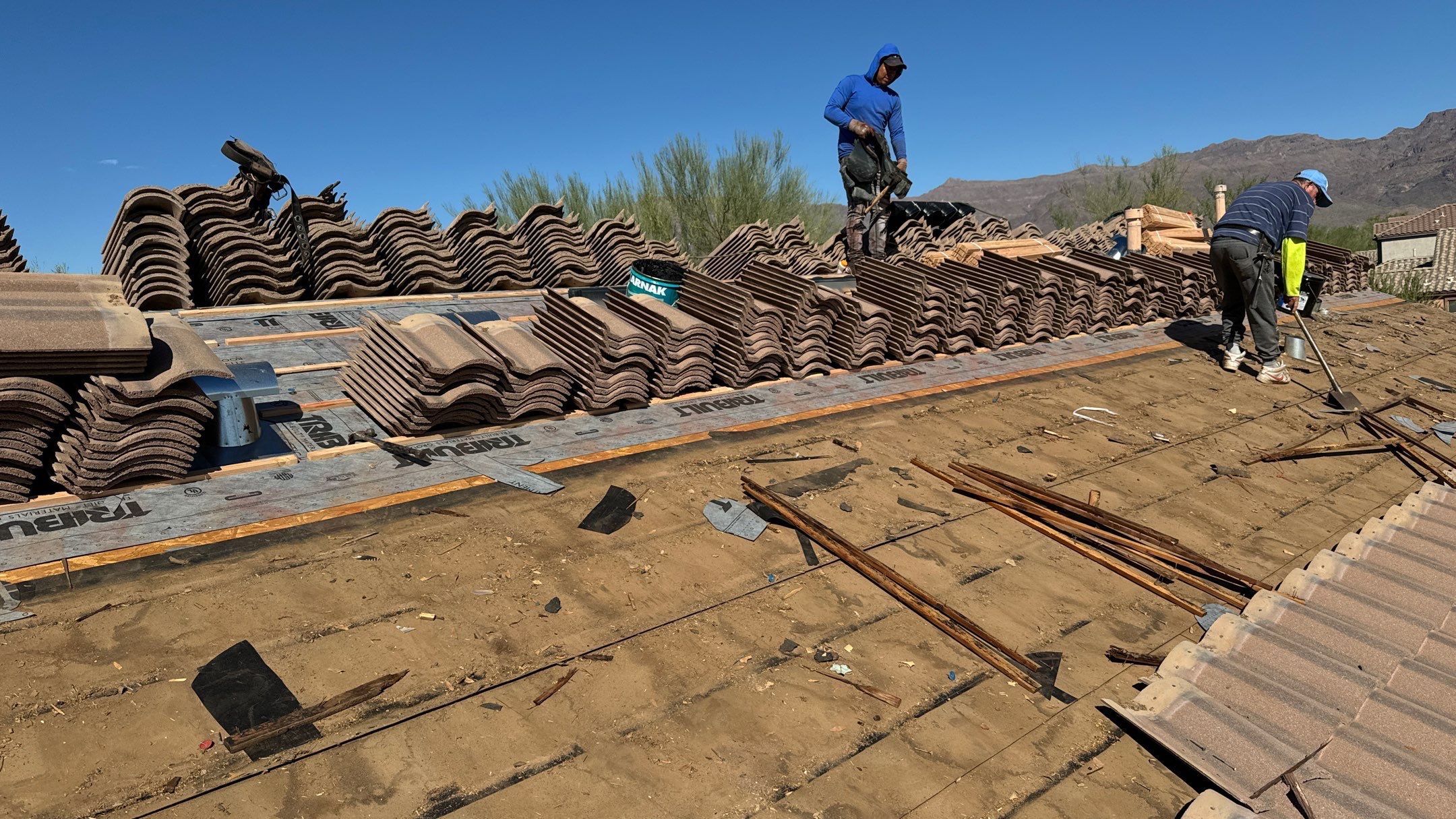Residential Roofing Installation using Clay Tile by Weather-Tite Exteriors LLC