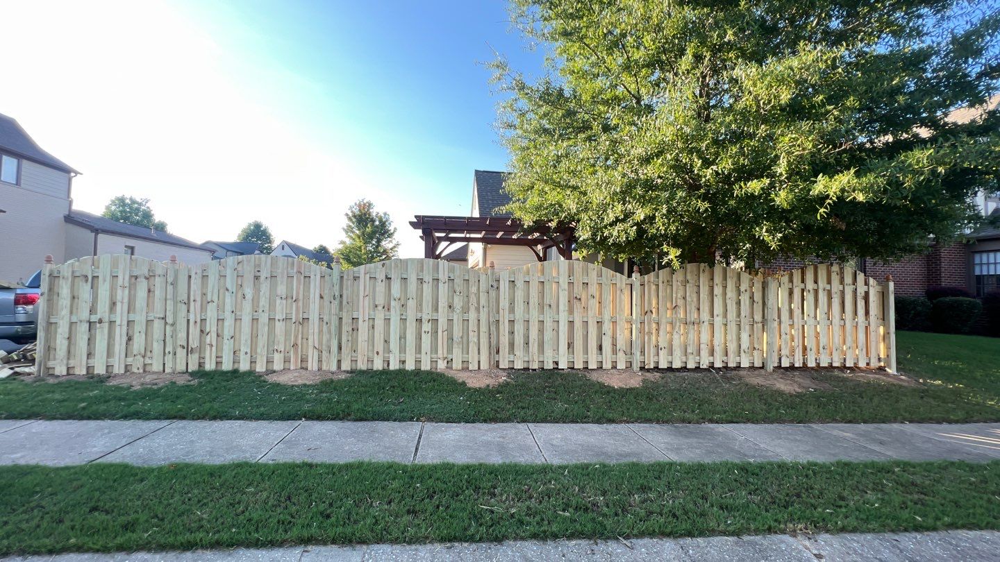 Chase Lake - Arched Shadowbox Fence by Pillar and Pine