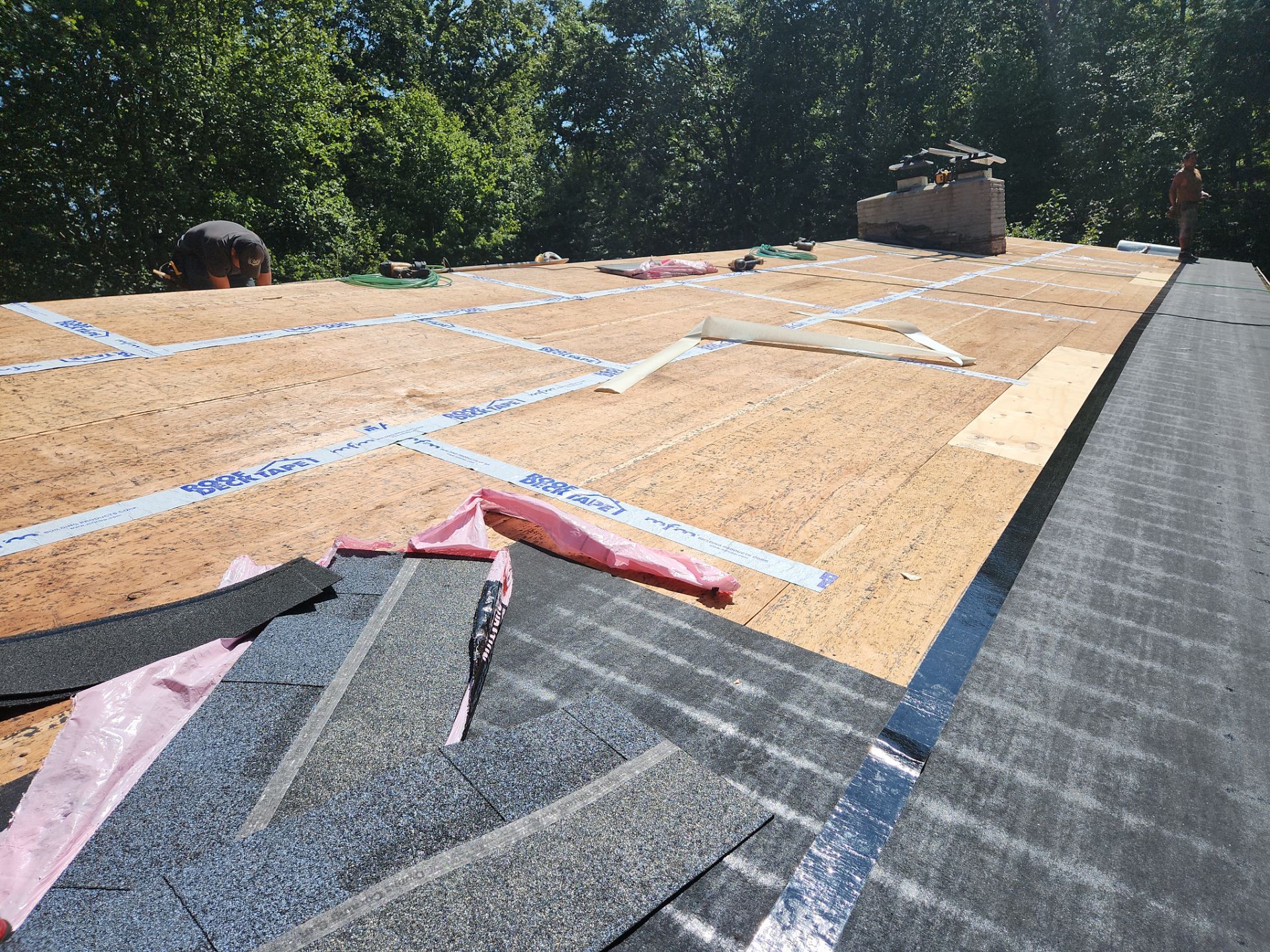 Commercial Roofing Installation using Owens Corning TruDefinition Duration AR - Harbor Blue by A Plus Exterior