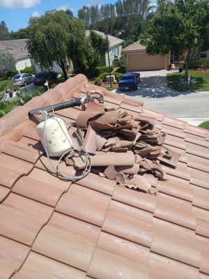 New Barrel Tile Roof Installation and Decking Repair in Boynton Beach