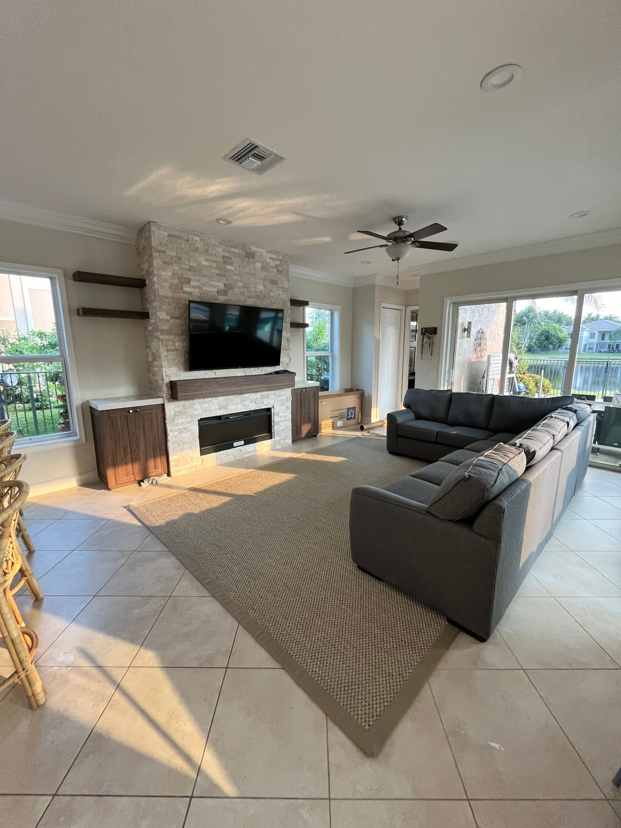 TV Fireplace Wall - Delray Beach by Hevi Tile