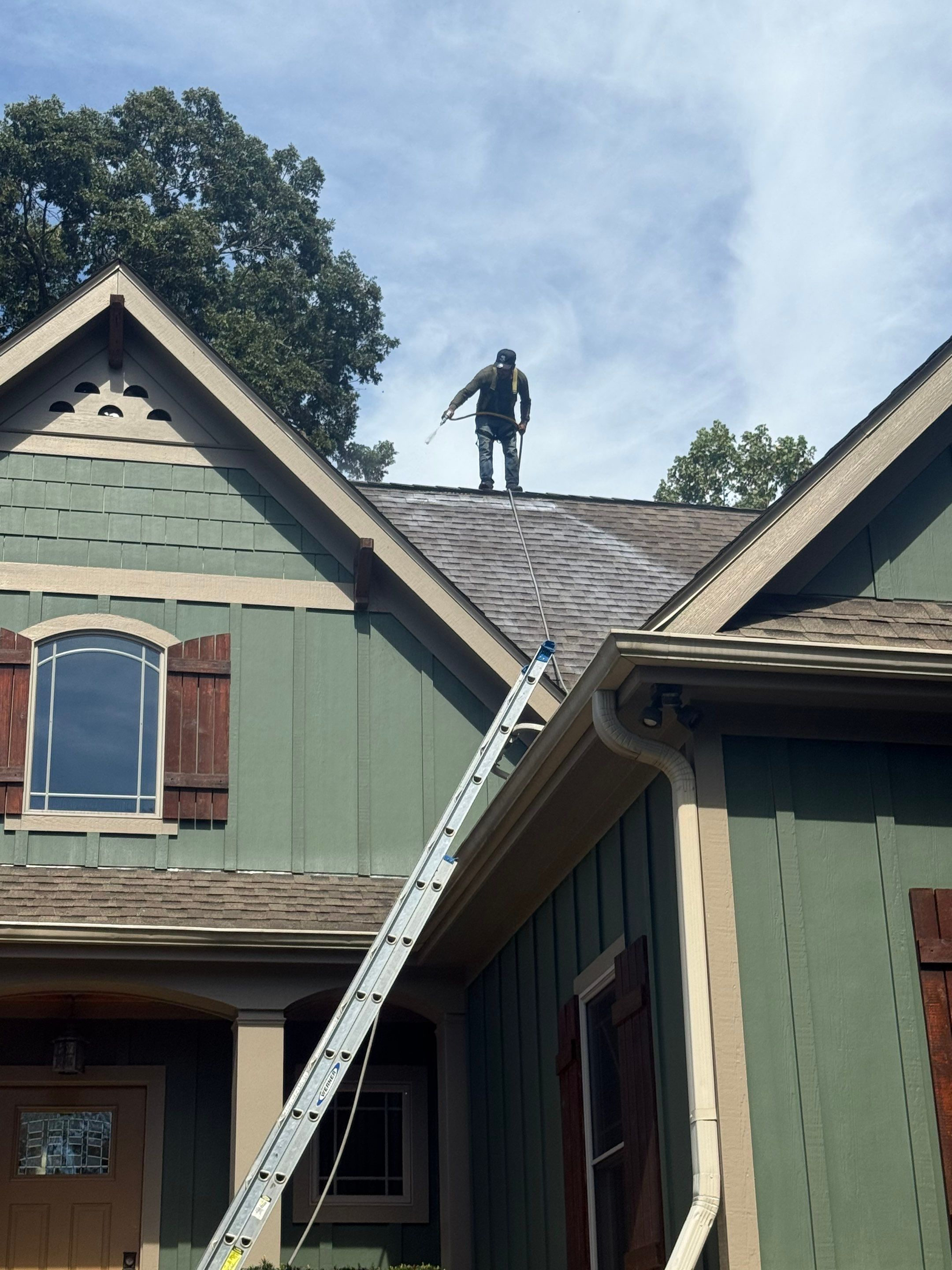 Mills River Residential Exterior Rejuvenation and Roof Cleaning Project by Bright Home Connections
