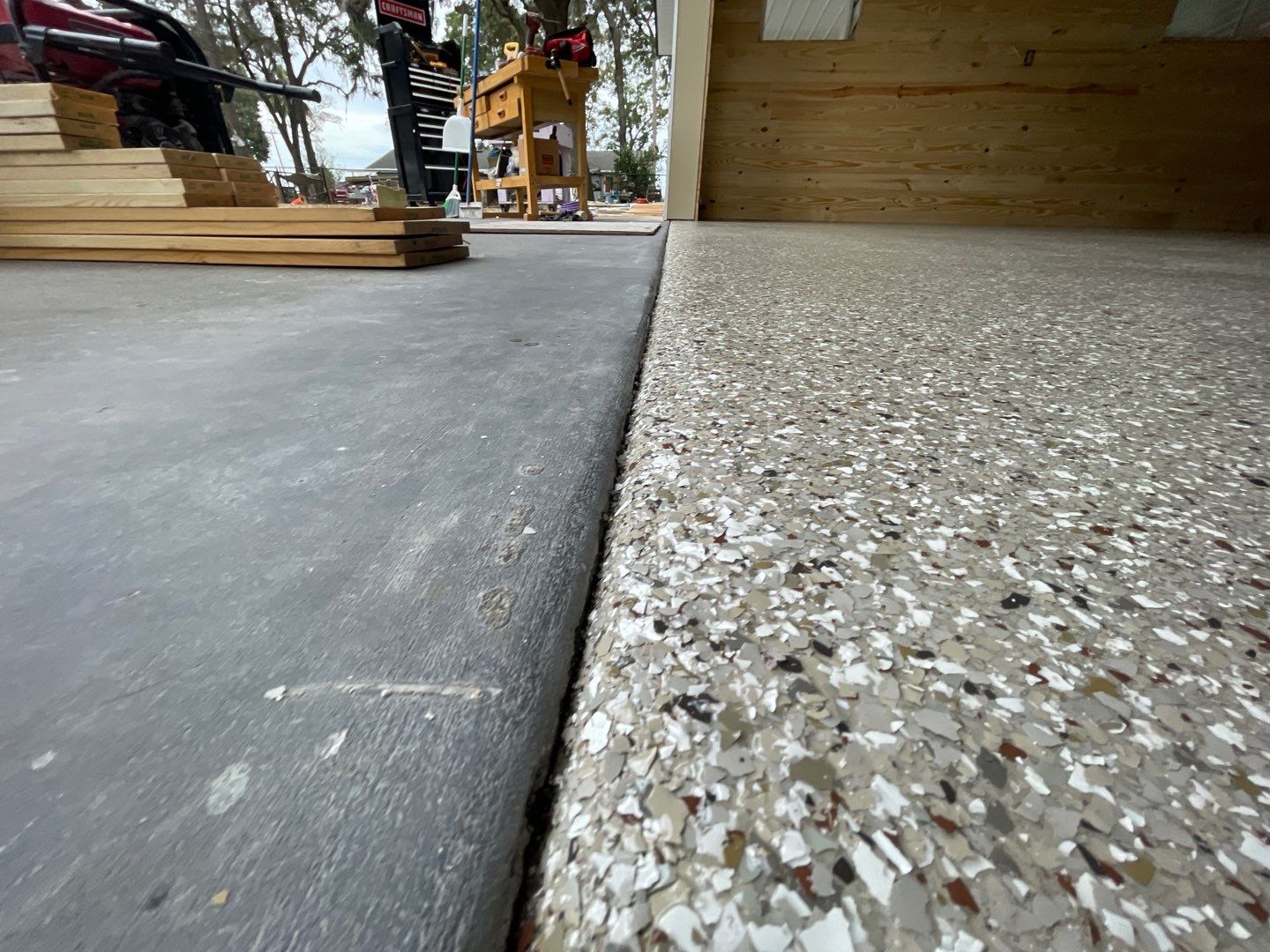 Garage and Carport in Chiefland, FL in Pebble Beach by Cross Creek Concrete Coatings