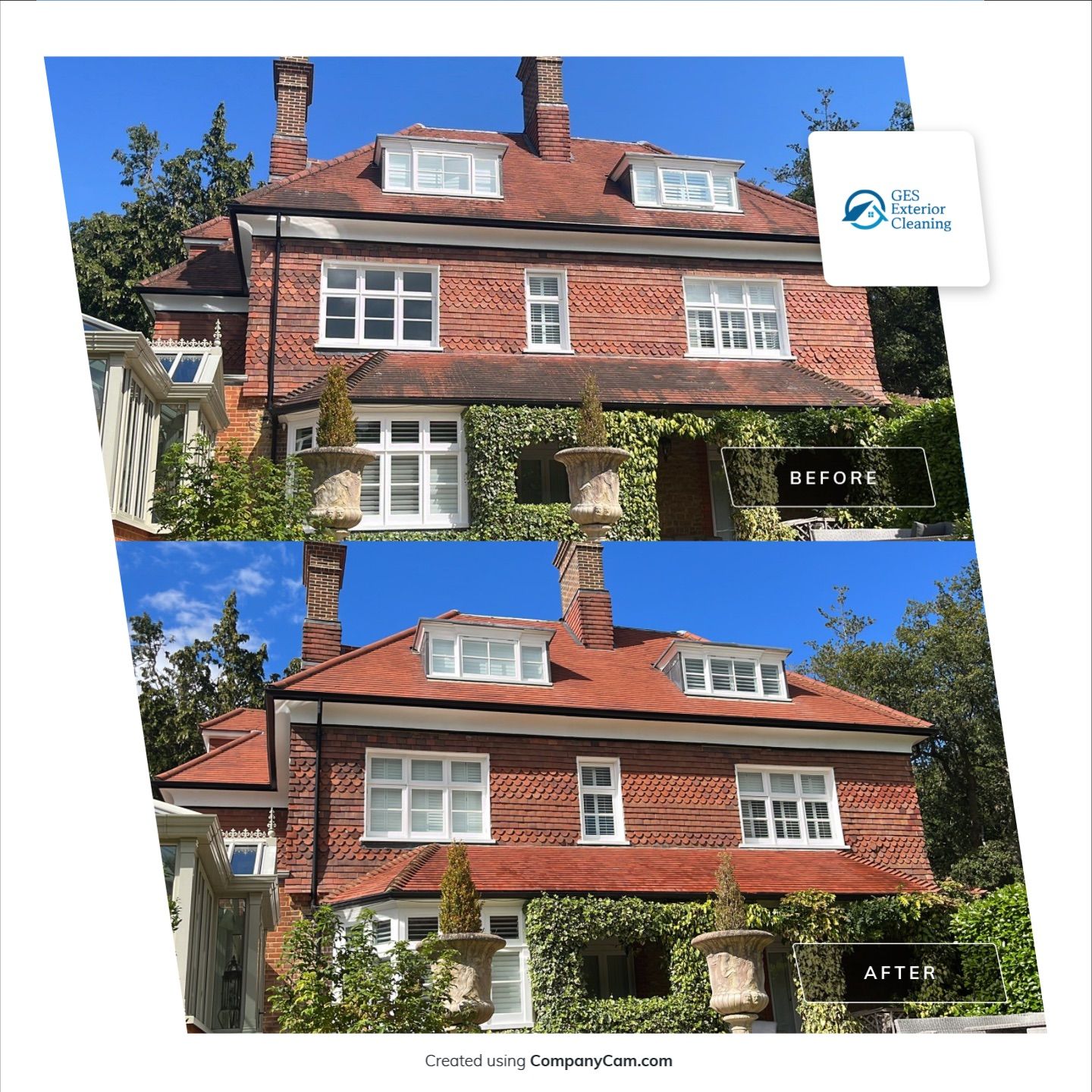 Exterior Clean - Roof - Pool  using Mosmatic FSC and Biocide by Ges Exterior Cleaning ltd