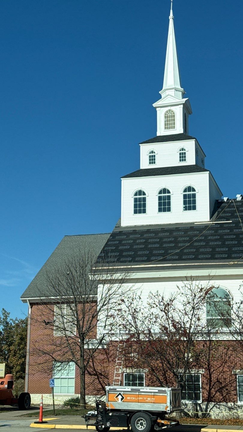 First Baptist Church Steeple Repaint  by Peterson Painting