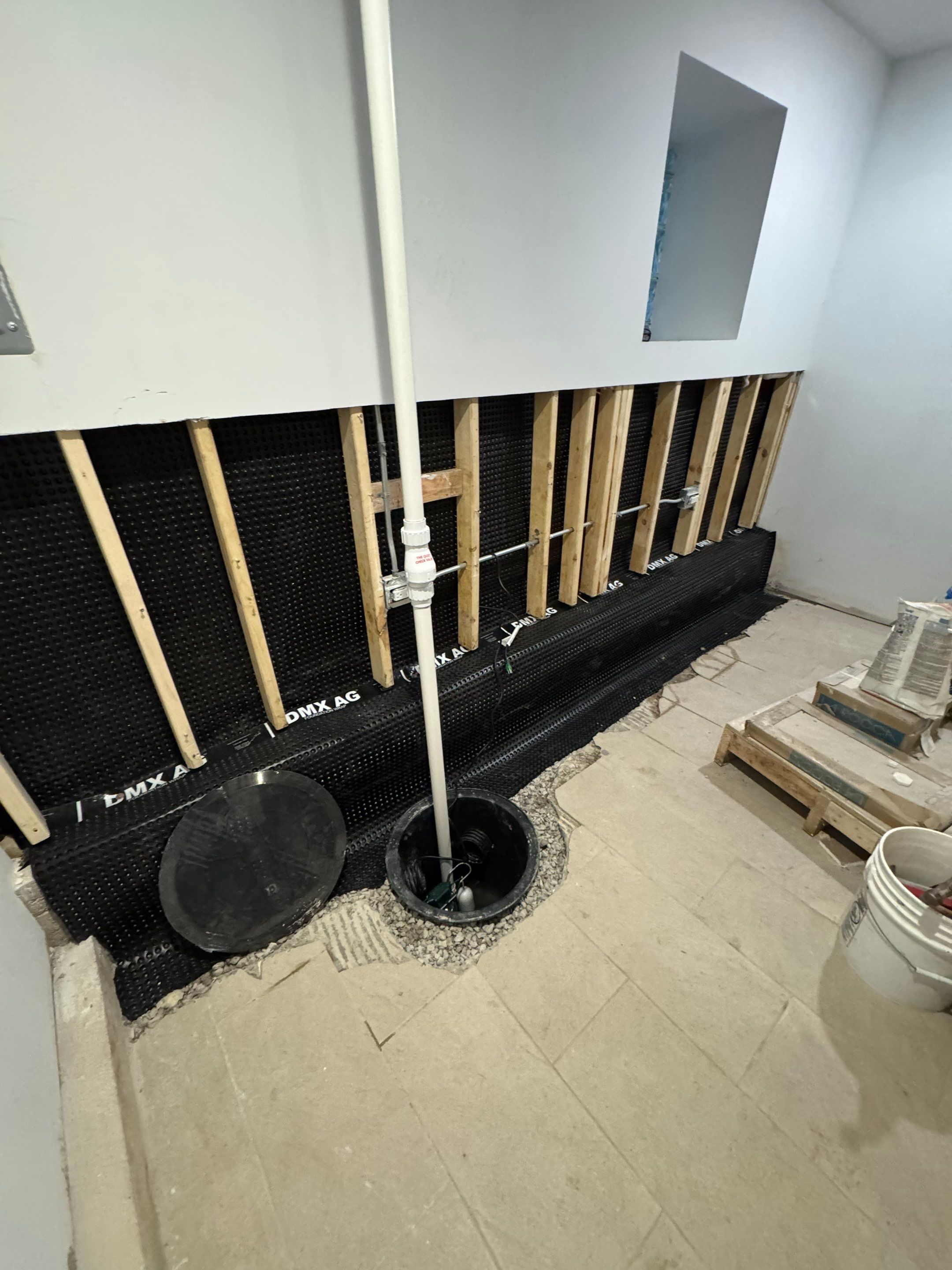 North Side Drain Tile System by Area Wide Waterproofing