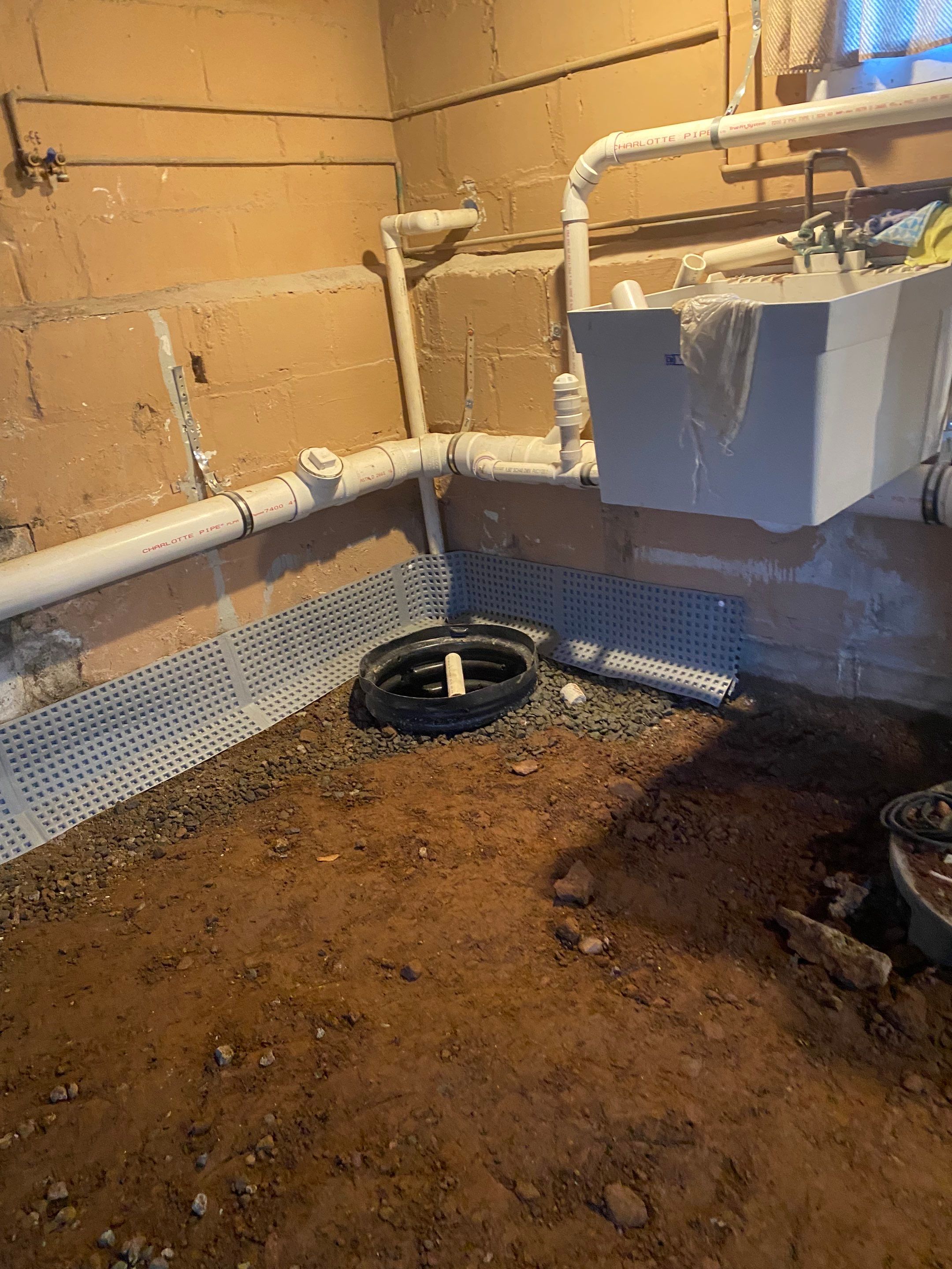Interior French Drain, Lally Column Replacement & Concrete Floor Replacement in South Orange, NJ by Pure Service Pro, LLC