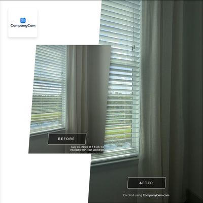 Custom Window Treatment and Horizontal Blind Installation in Fort Myers
