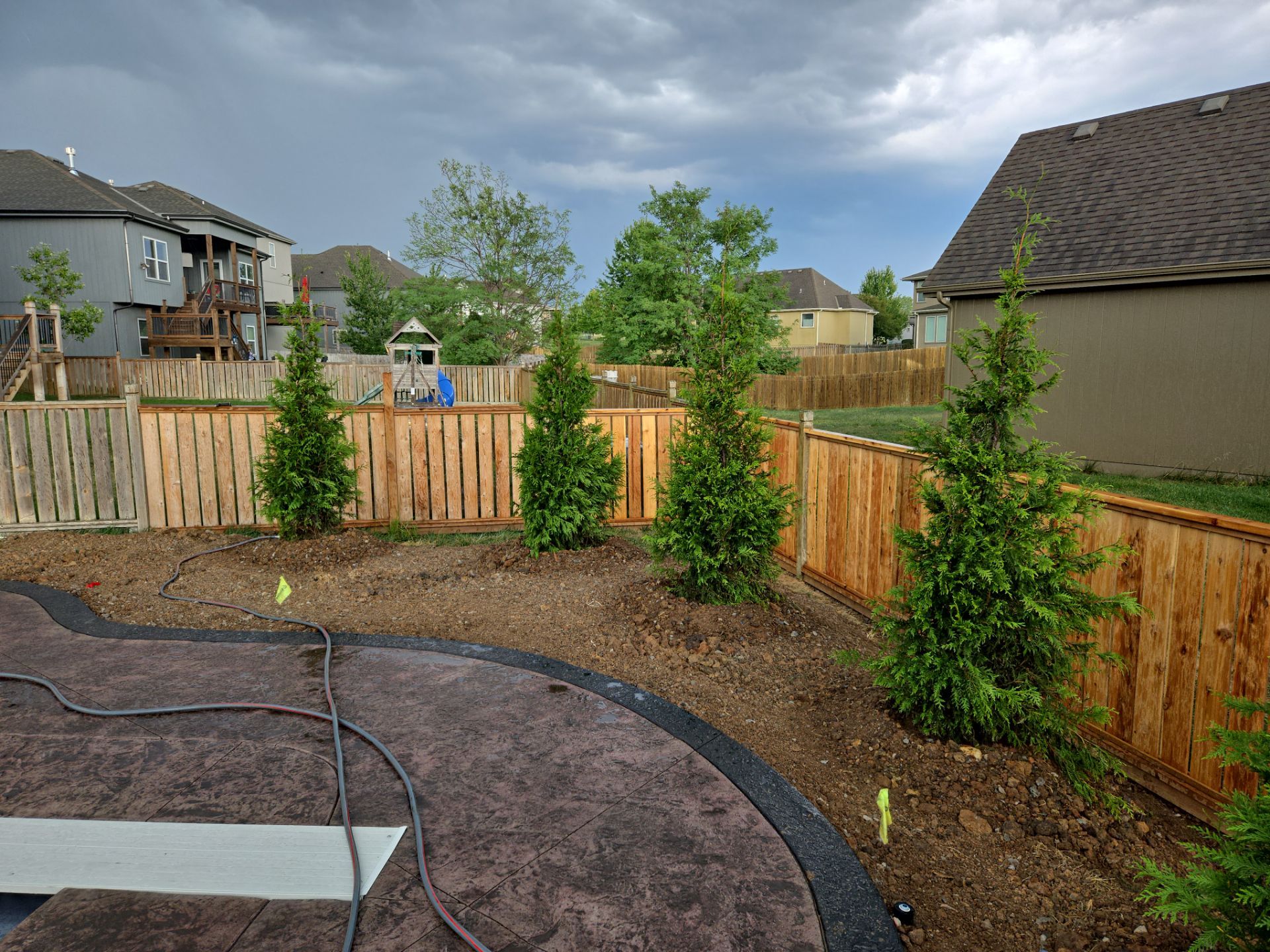 Back Yard Pool Patio by LAND ESCAPES LLC