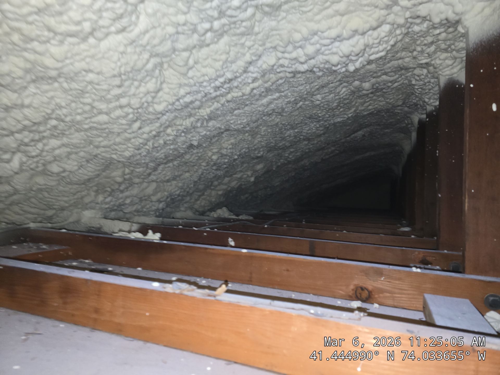 Attic Insulation using open cell spray foam by NYS Foam & Energy