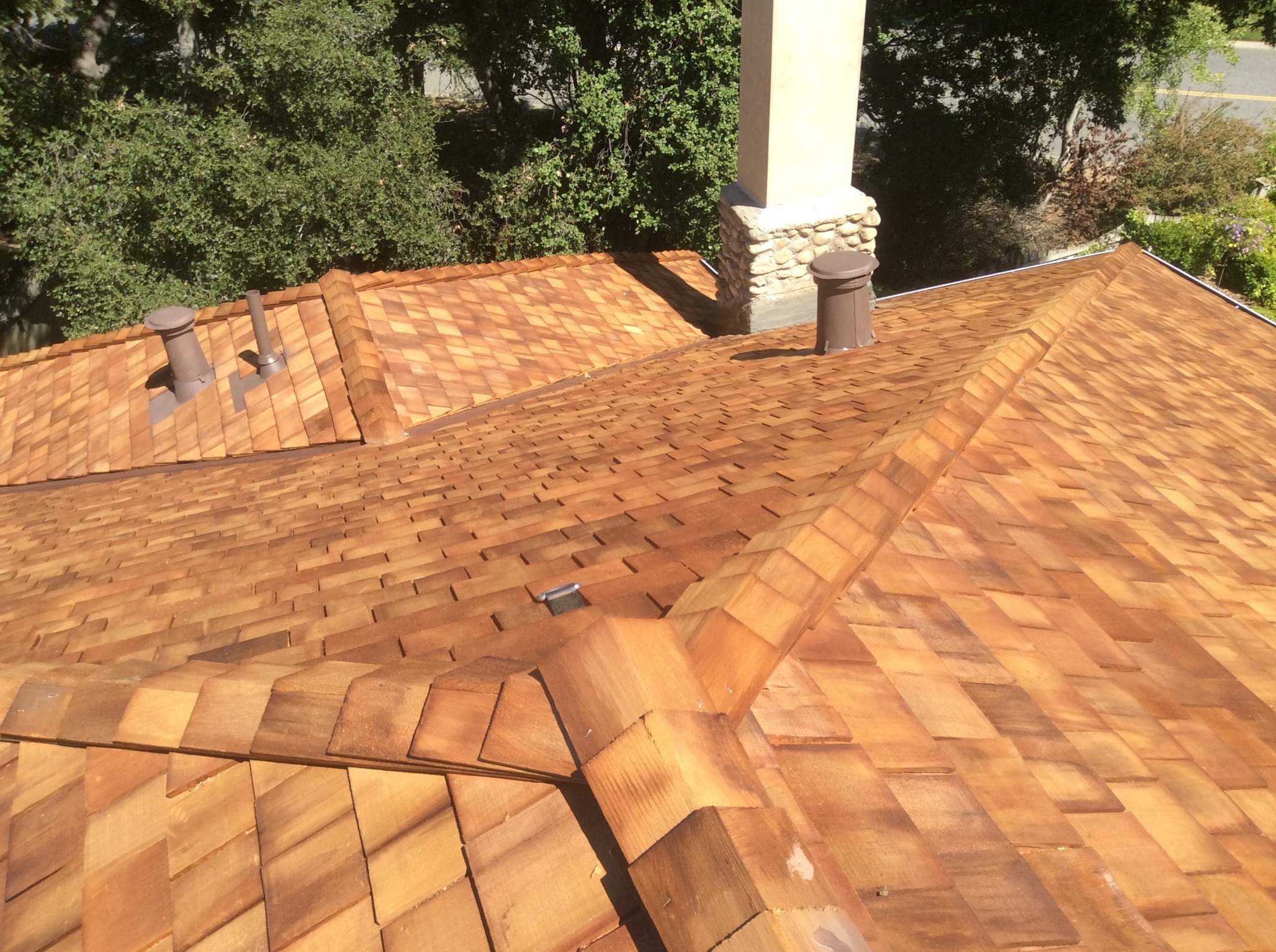 Custom Cedar Shake Roof Replacement for Saratoga Craftsman Home by Eastman Roofing & Waterproofing Inc.