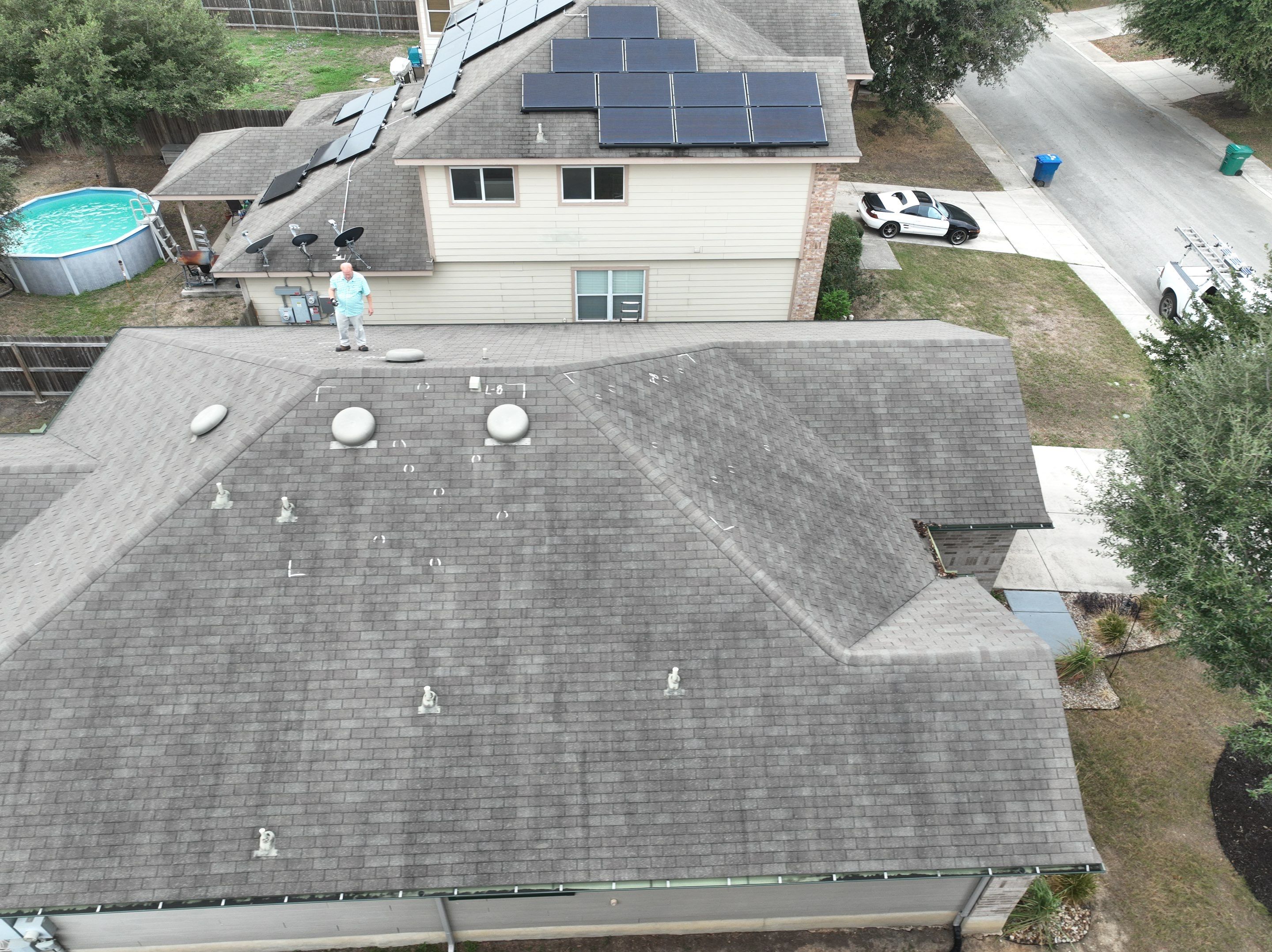 Hail Damage Roof Inspection using Roof and Drone Inspection by Premier Roofing and Contracting