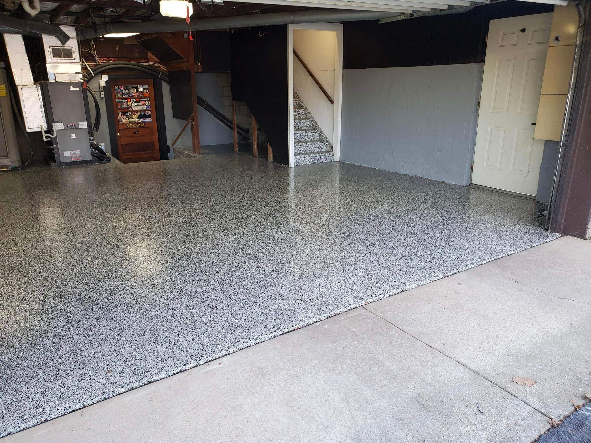 Garage Floor with Stairs using Domino by Your1DayFloor.com