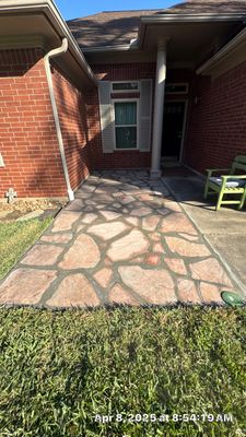 🏡 Mary Gray’s Entrance Transformation — Flagstone, Trim & Gutter Service