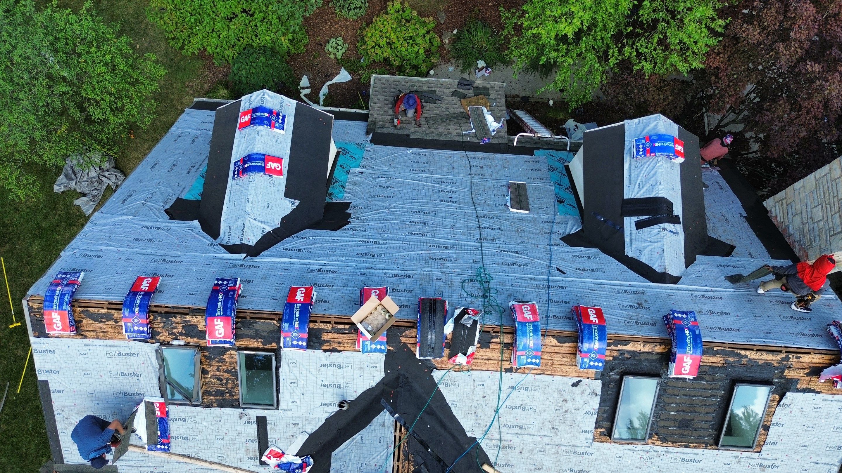 Residential Roofing Installation using Timberline HDZ Shingles - Weathered Wood by RoofX 