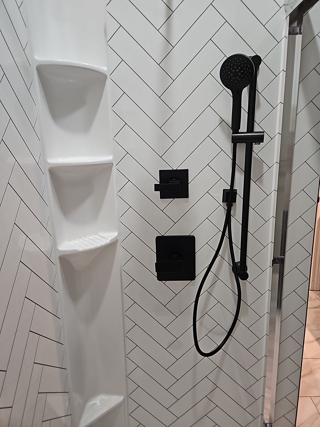 Herringbone Acrylic Shower by The Shower Company