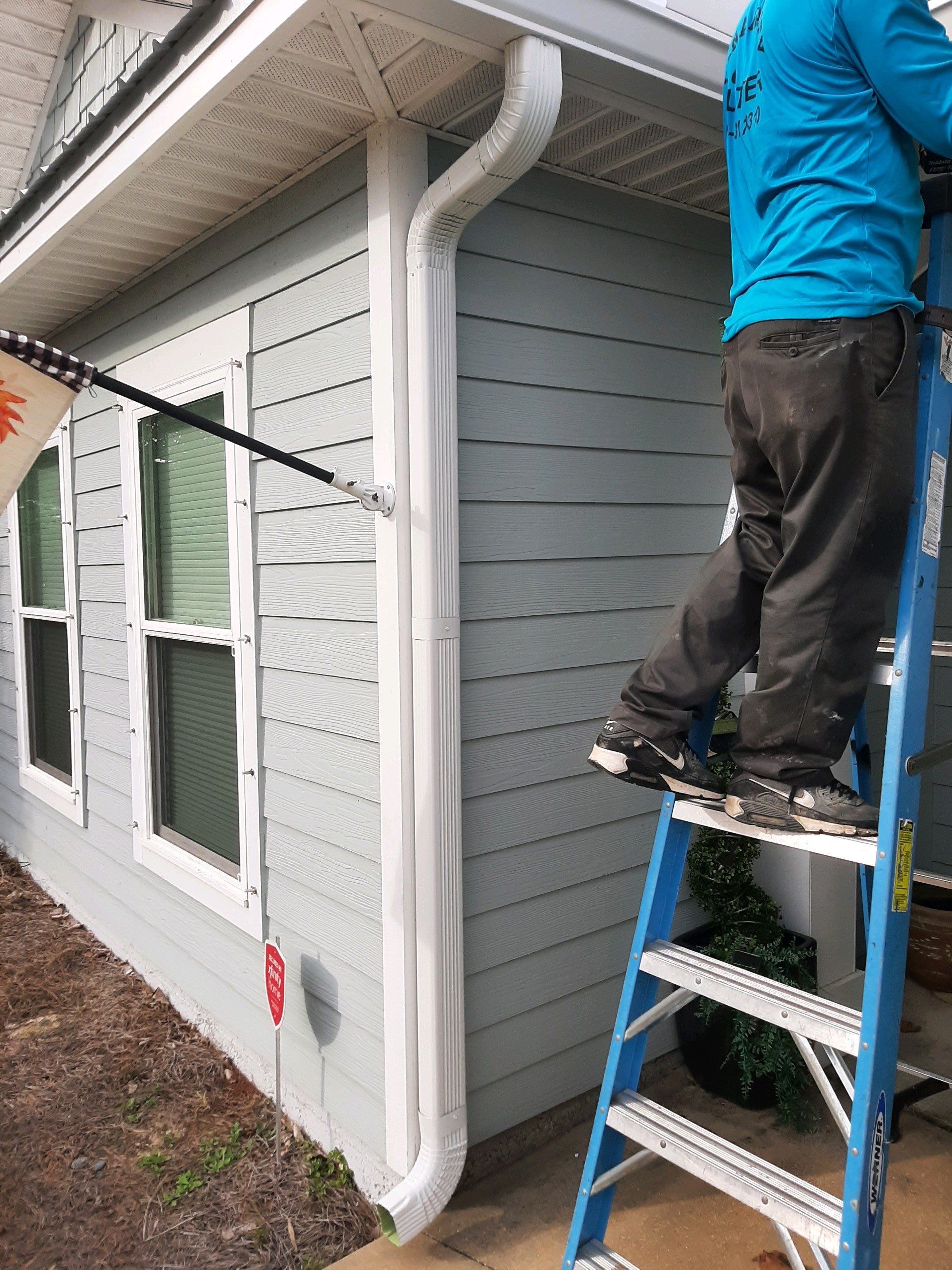Seamless Gutter Installation using White K-Style Gutters by Gutter Professors