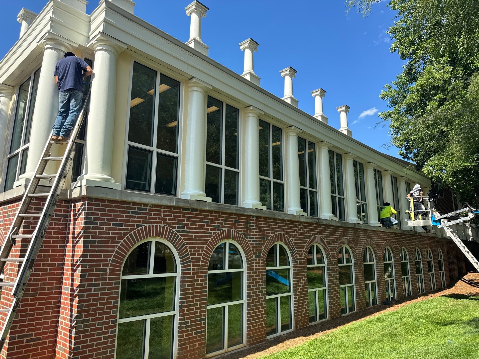 Architectural Column Restoration and Exterior Painting in Oxford by PGP Surface Solutions, LLC