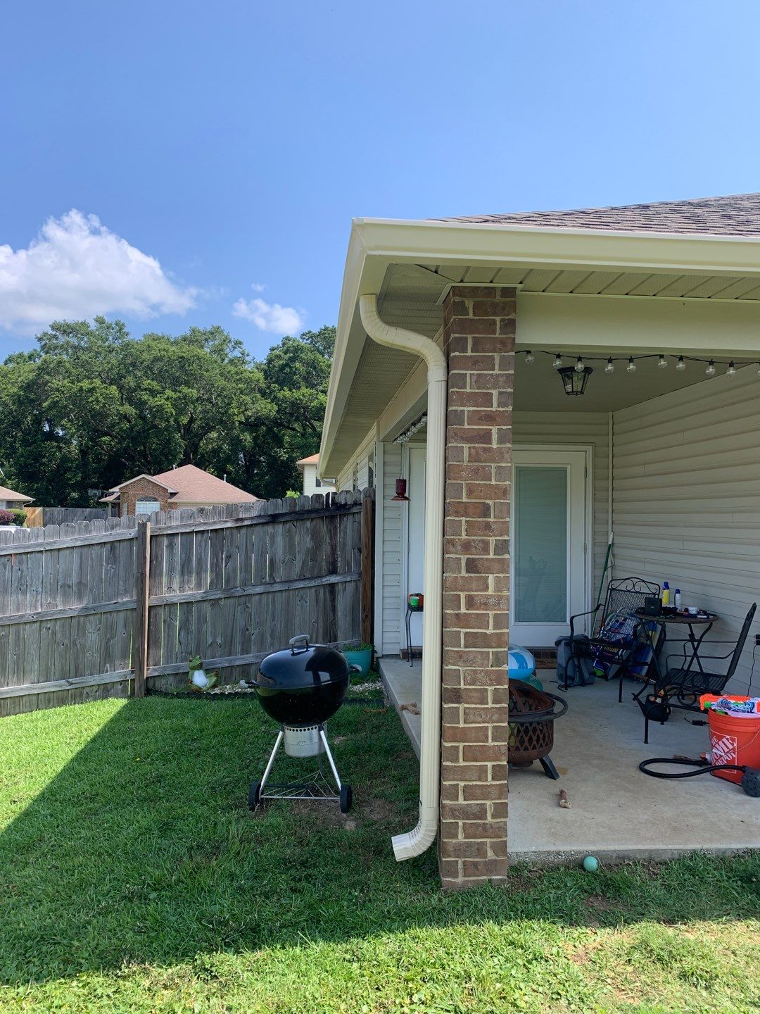 Sand Tone Color Gutter Installation in Pensacola FL by Gutter Professors