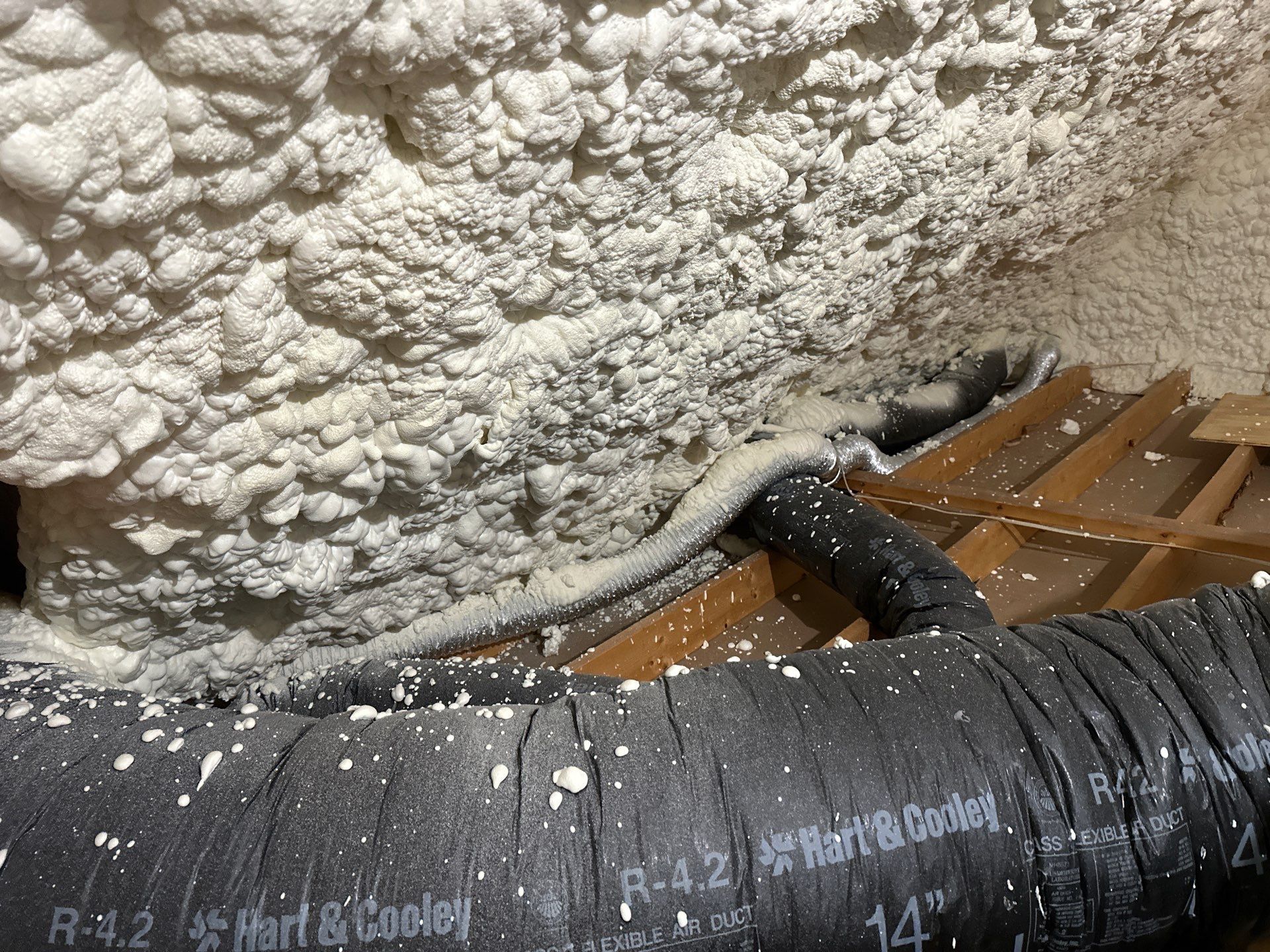 Attic Insulation using open cell spray foam by NYS Foam & Energy