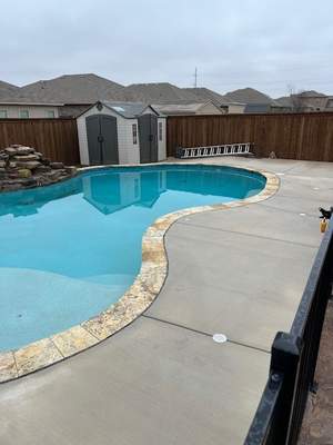 Freeform Pool with Raised Spa and Stone Coping