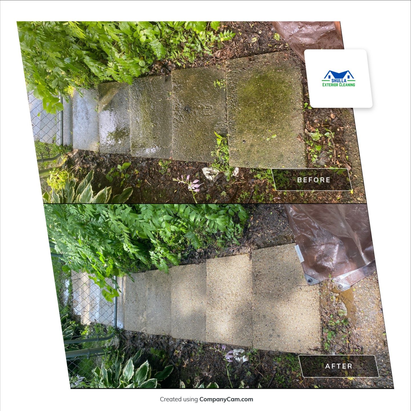 Wood and path clean by Shulla Exterior Cleaning